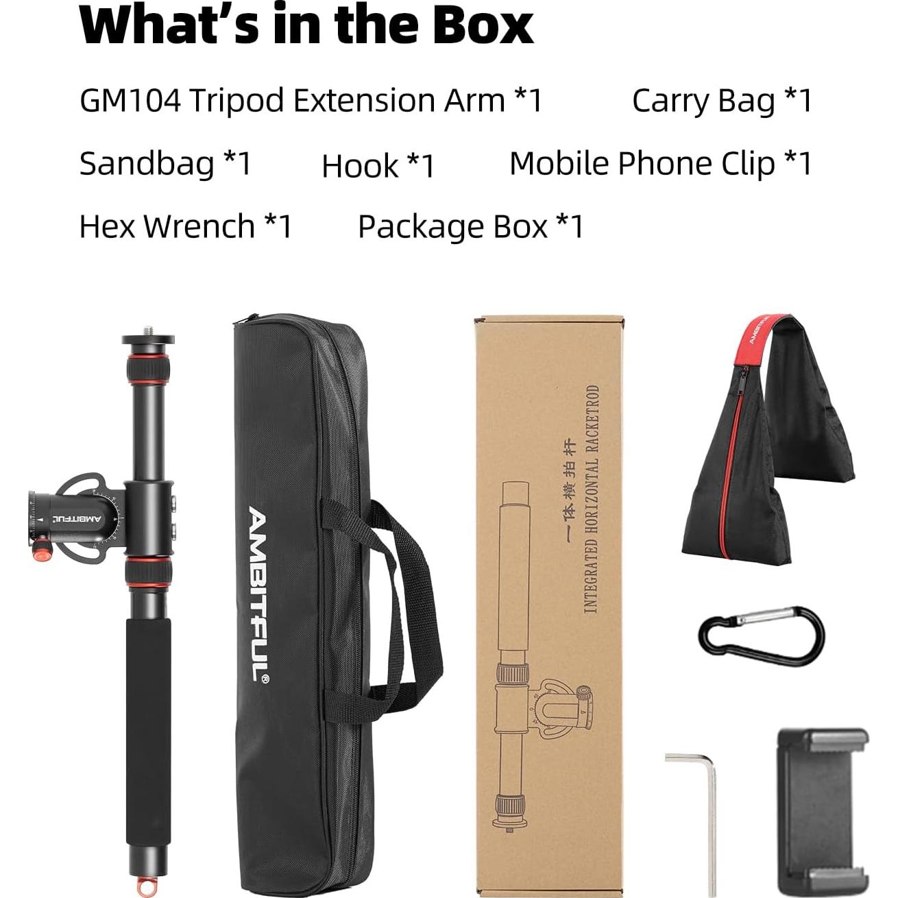 Brazo de Trípode AMBITFUL GM104 106cm Ajustable 10kg