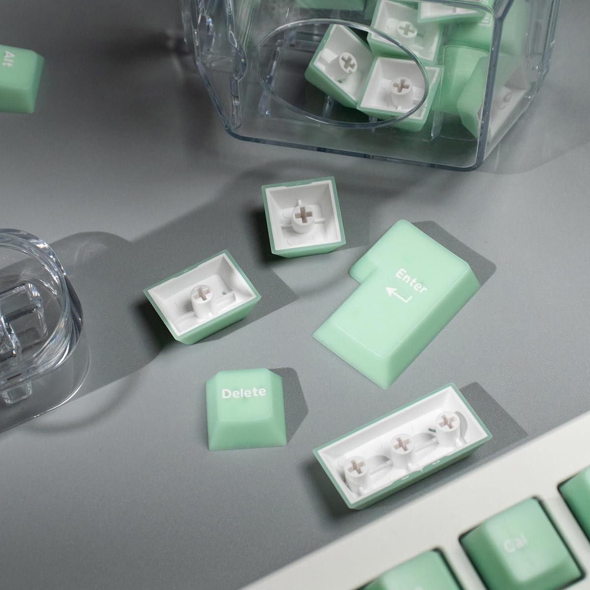 Juego de Teclas Mecánicas 162 Piezas Sumgsn Verdes Translúcidas