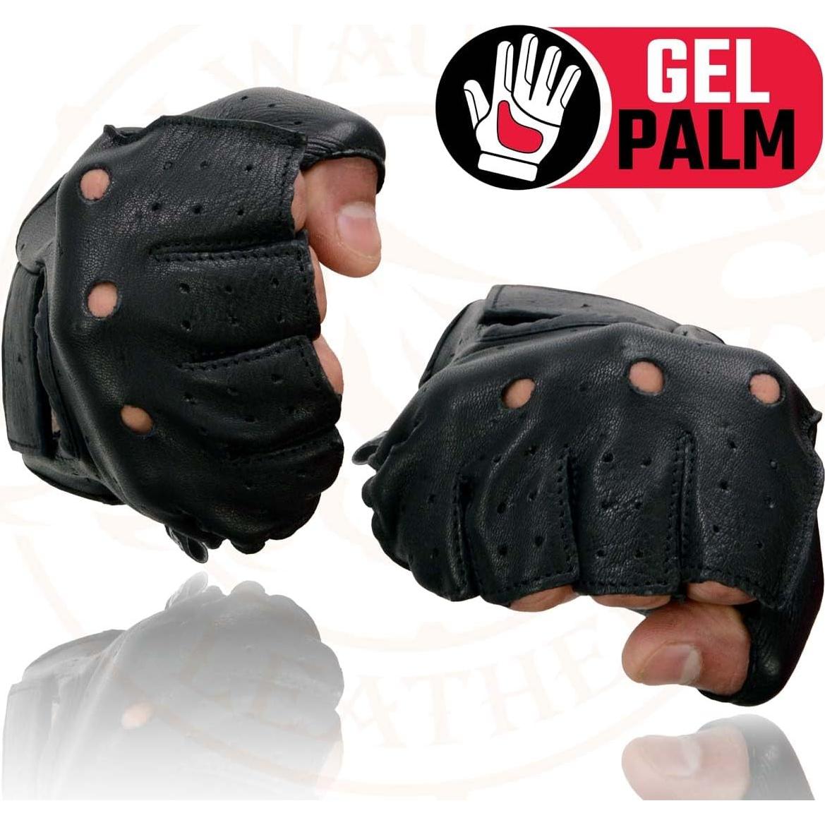 Guantes sin dedos Milwaukee Leather SH851 de ciervo negro