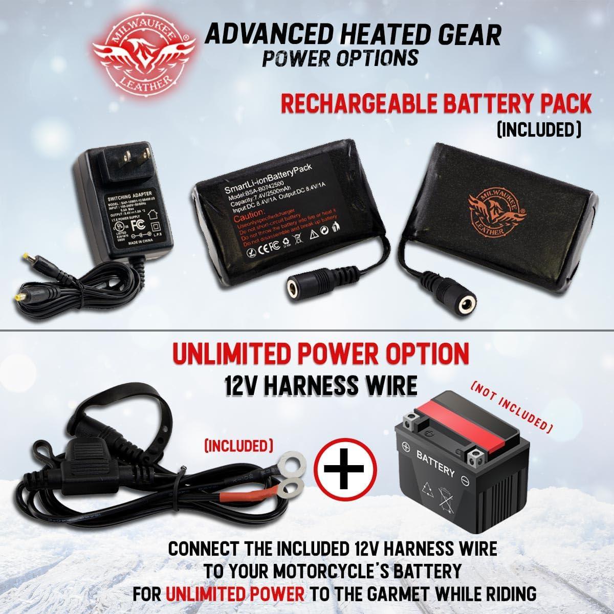 Guantes Calentados Milwaukee Leather MG7513SET Hombre Negro