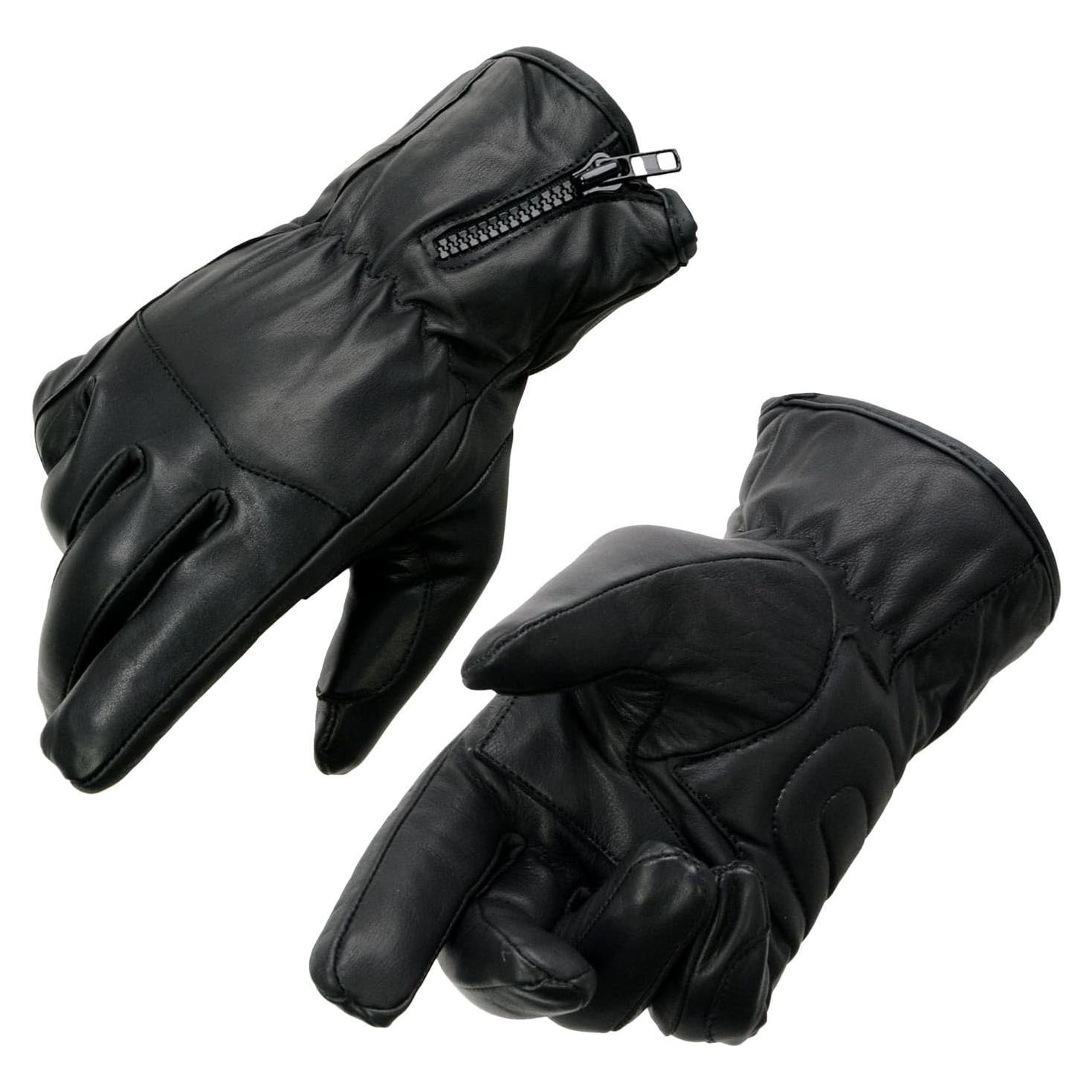 Guantes de Cuero Milwaukee Leather MG7575 Negros Térmicos