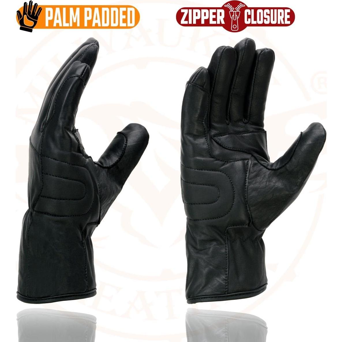 Guantes de Cuero Milwaukee Leather MG7575 Negros Térmicos