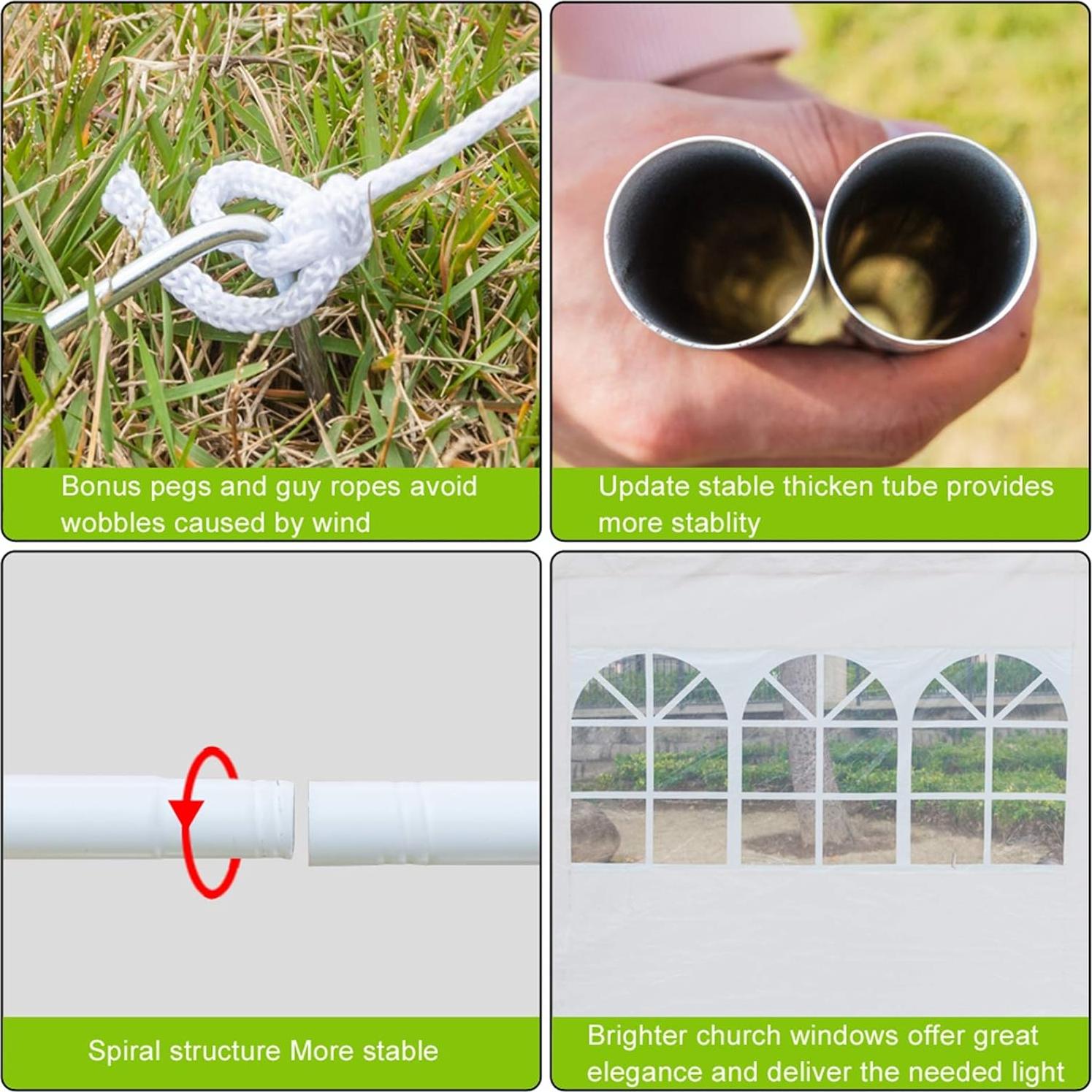 Carpa Impermeable 3x3m yotefe con Paredes Desmontables