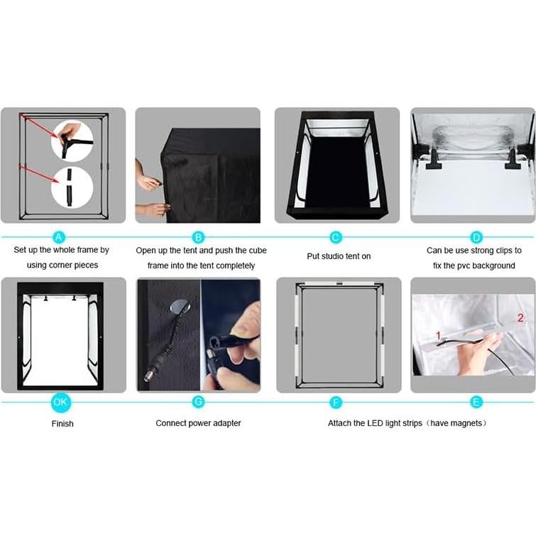 Caja de Luz LED Estudio Fotográfico REFLEX CAMERA 120x50cm