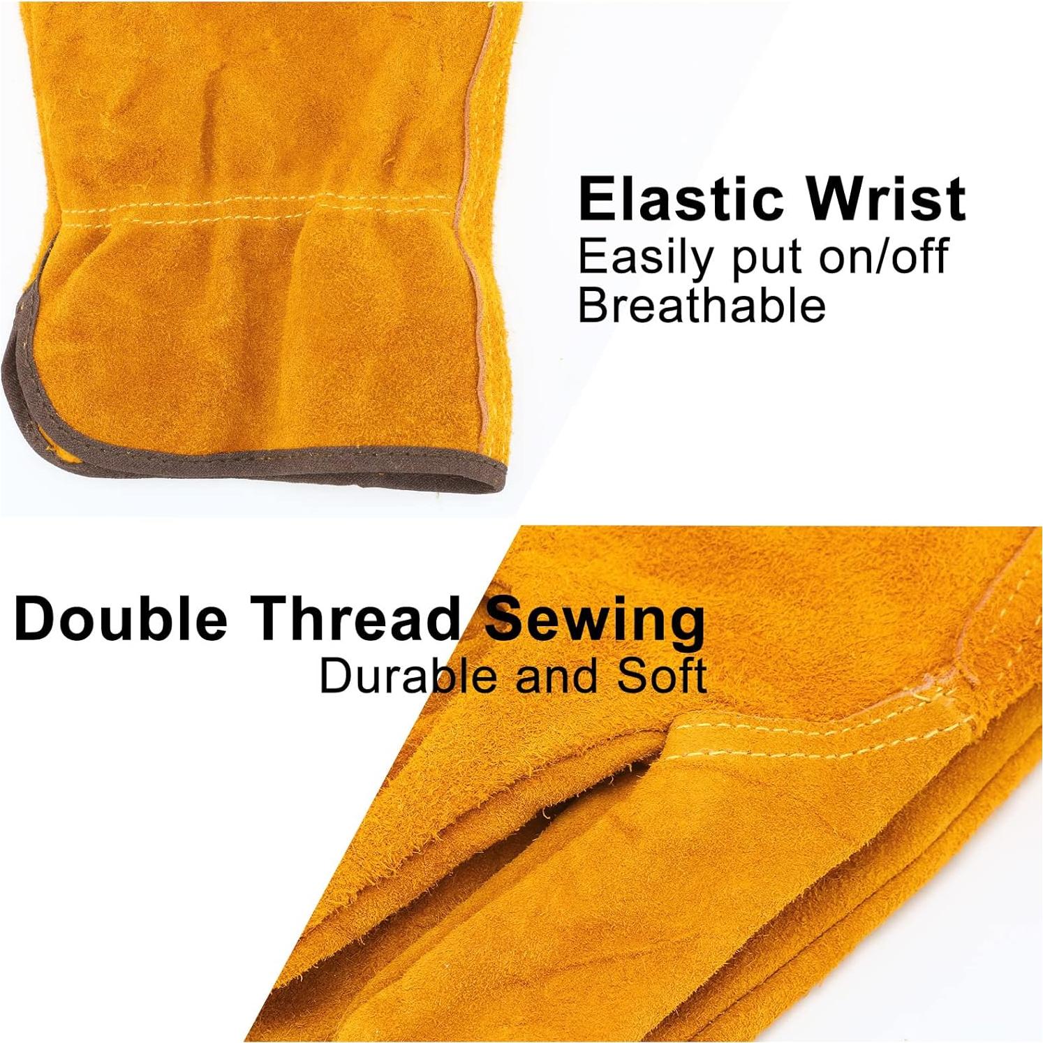 Guantes de Trabajo de Cuero Lasnten - 12 Pares Resistentes 27 cm