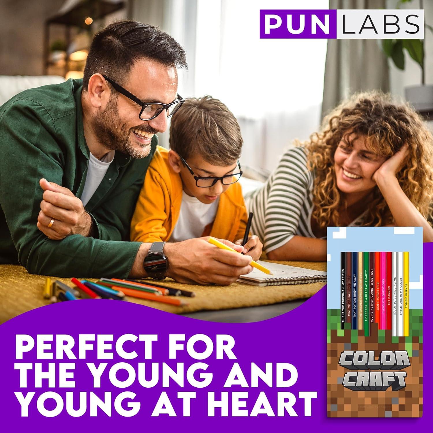 Set de 12 Lápices de Colores Minecraft Pun Labs - Regalo Ideal