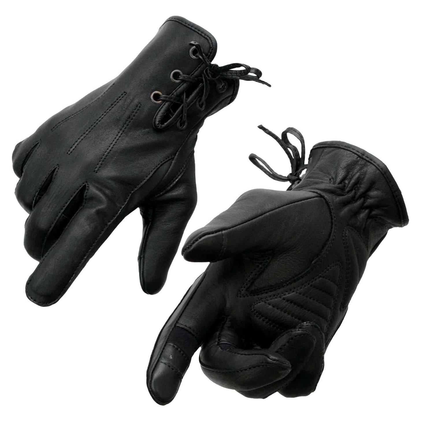 Guantes de Moto Milwaukee Leather MG7770 Mujer Cuero Negro