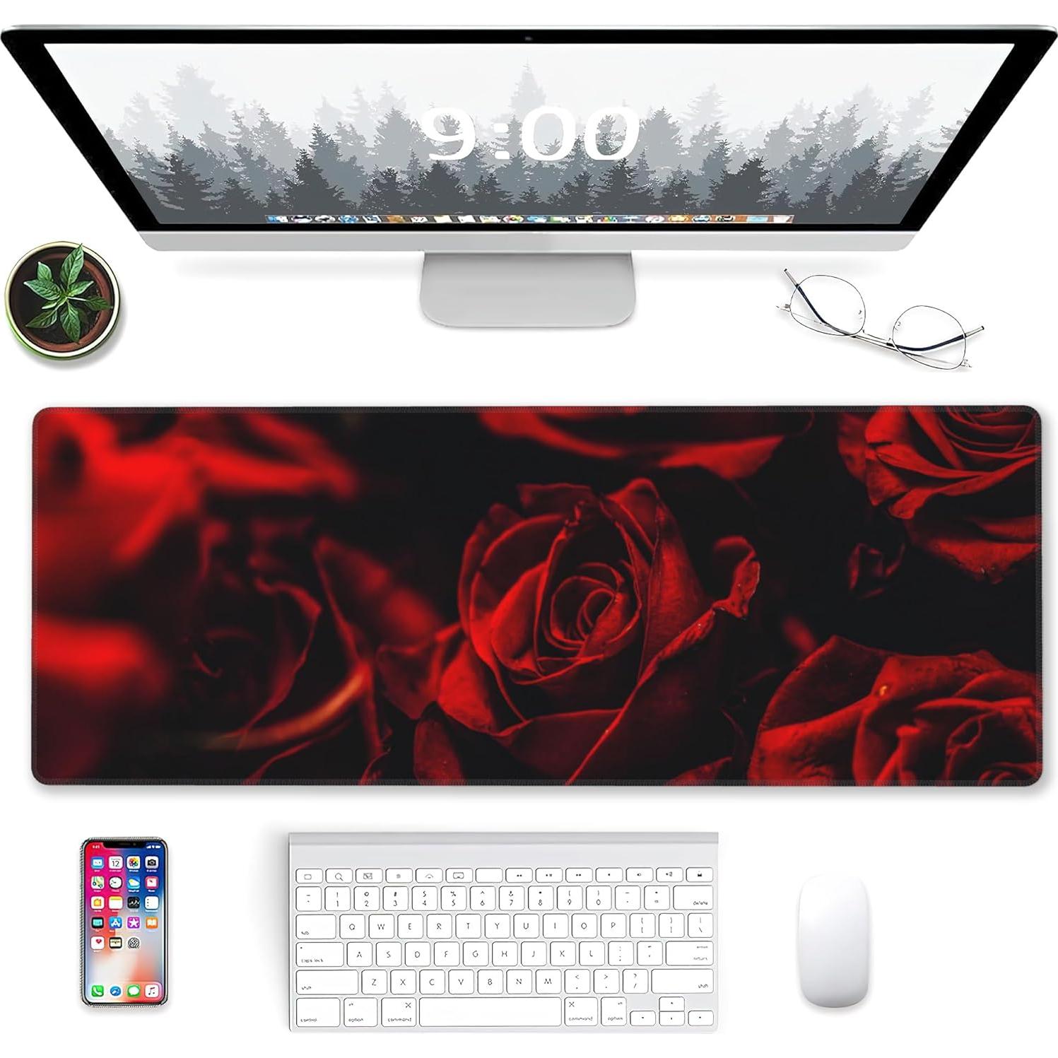 Alfombrilla de Ratón Gaming Meikosks XL Rosa Roja 80x30cm