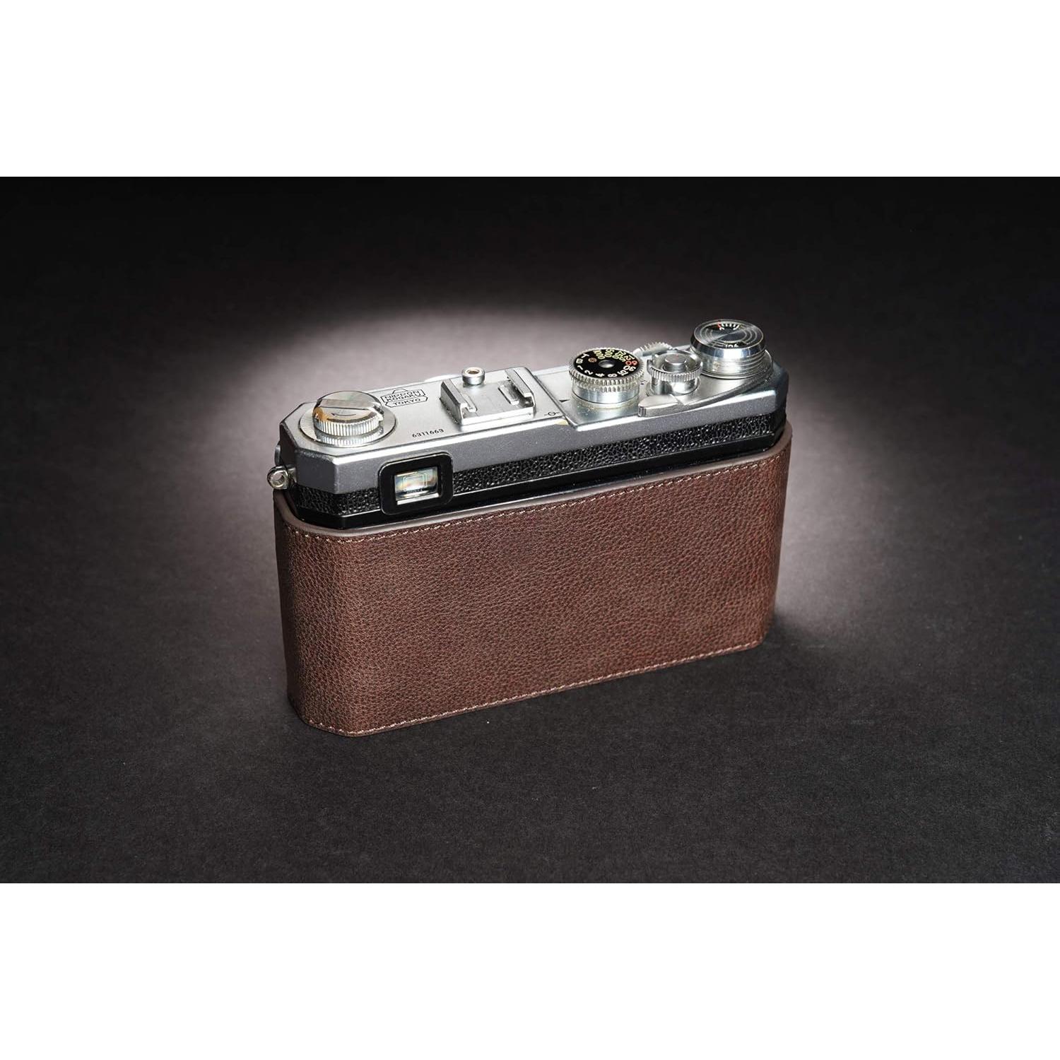 Funda de cámara BolinUS de cuero para Nikon S2 - Café