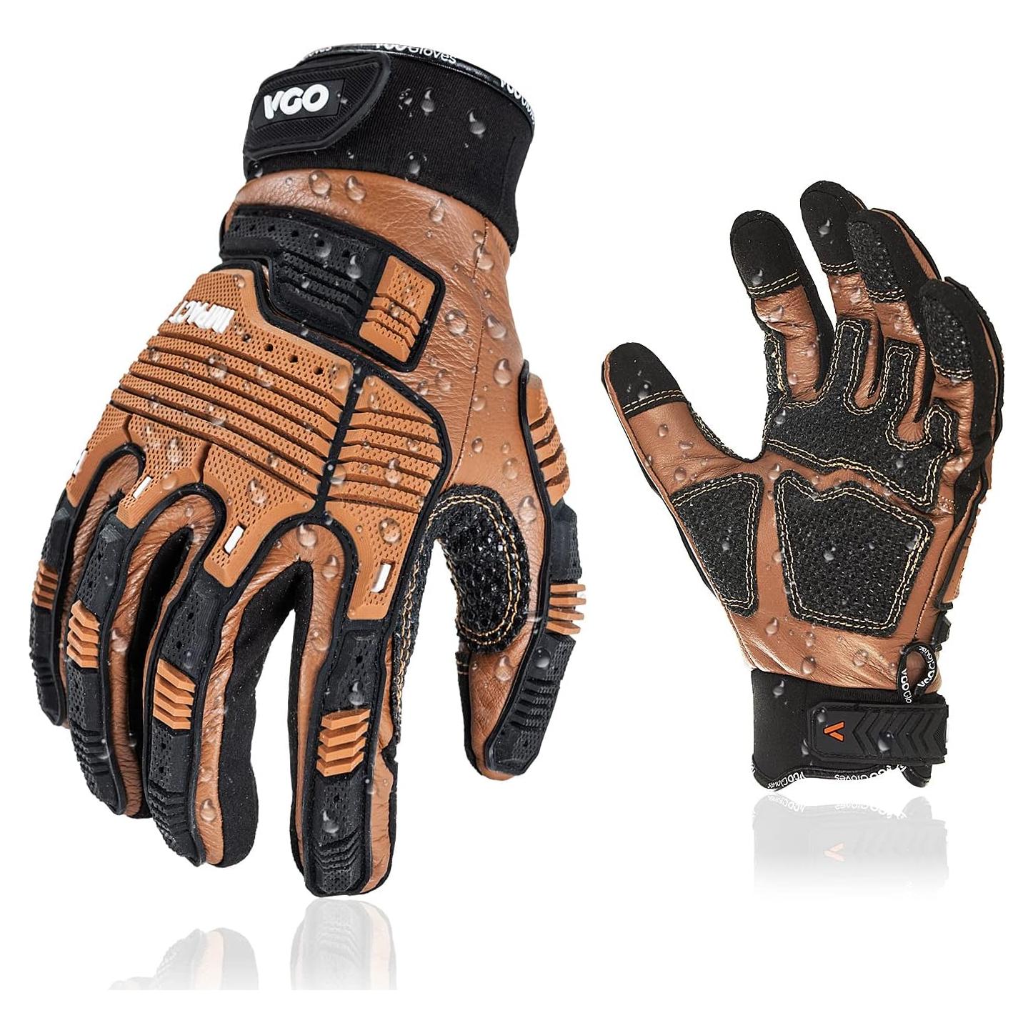 Guantes de Trabajo Vgo CA7722WR Cuero Resistente al Agua