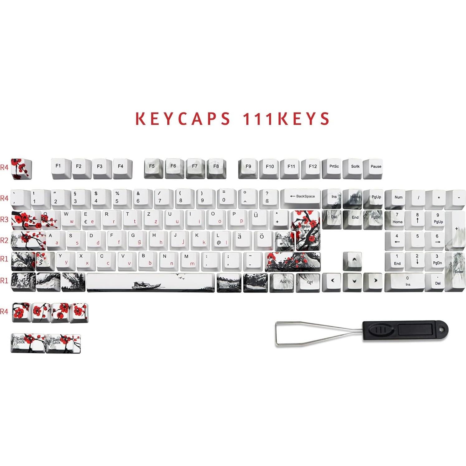 Set de Teclas Mecánicas PBT 111 MOLGRIA para Teclado Alemán