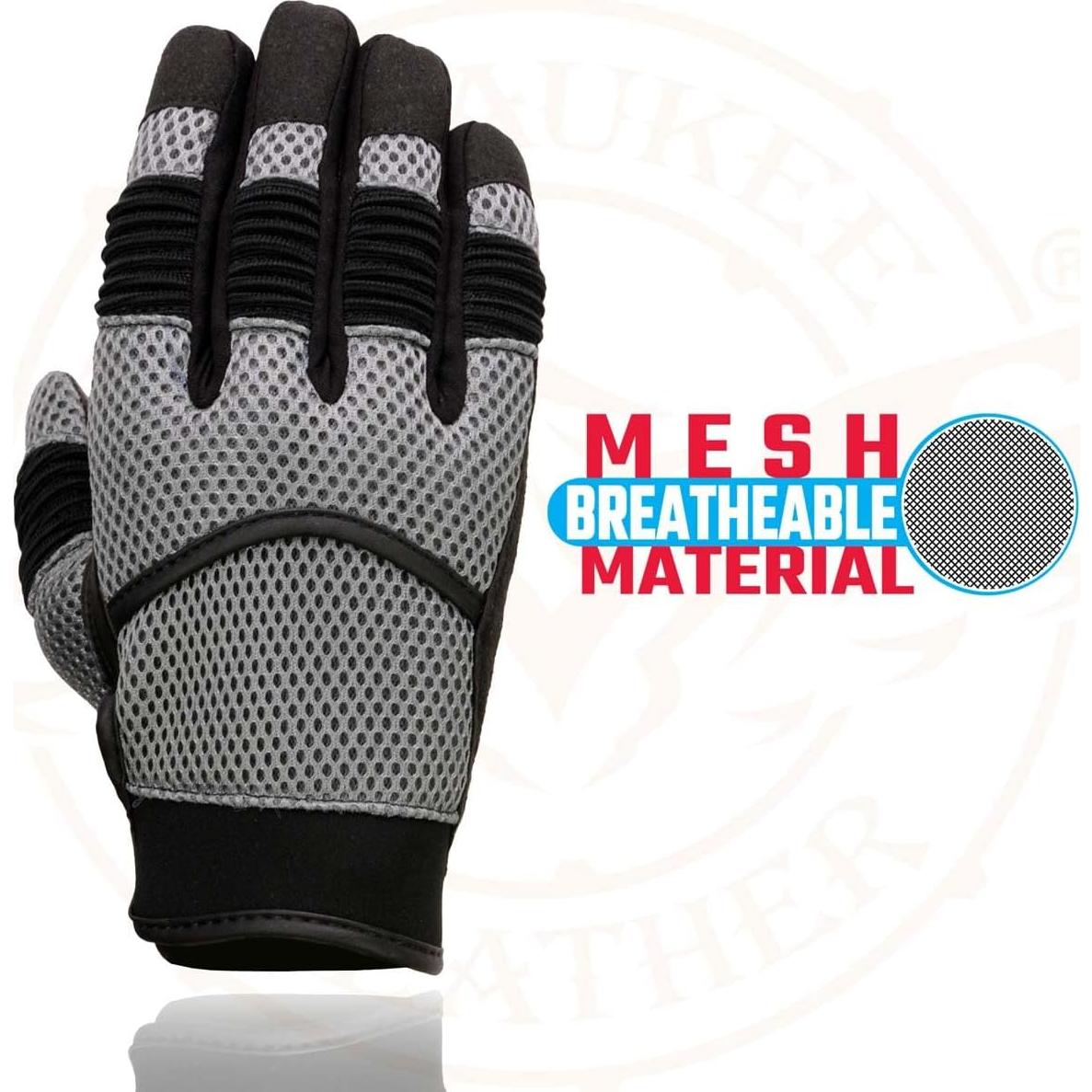 Guantes de Motocicleta Milwaukee Leather SH791 3XL Negro y Gris