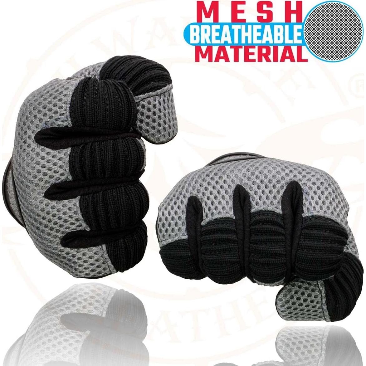 Guantes de Motocicleta Milwaukee Leather SH791 3XL Negro y Gris