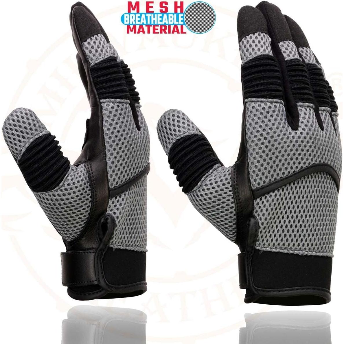 Guantes de Motocicleta Milwaukee Leather SH791 3XL Negro y Gris