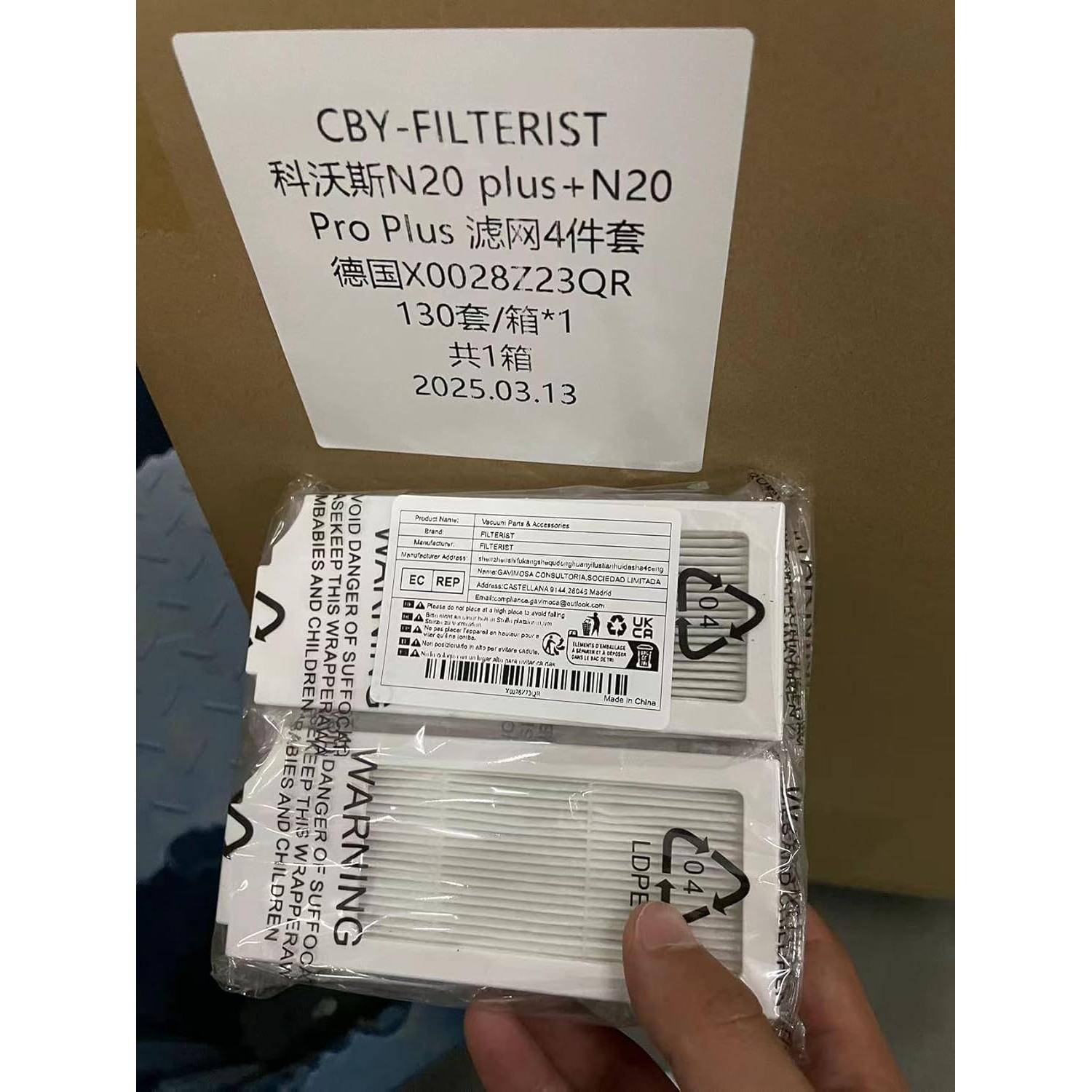 Filtros HEPA de Reemplazo FILTERIST N20 Plus - 4 Piezas