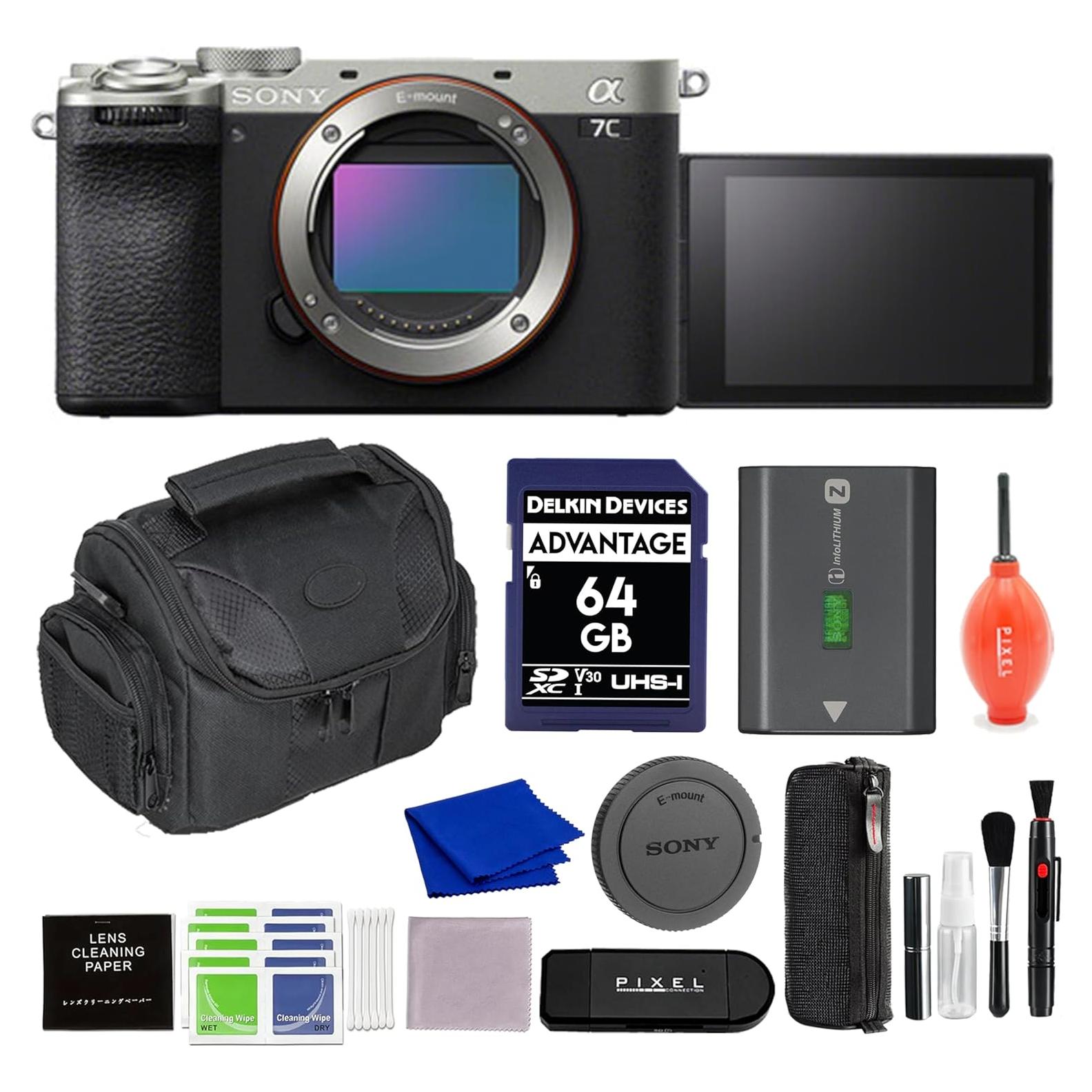 Cámara Sony Alpha 7C II Full-Frame 33MP Plata + Accesorios