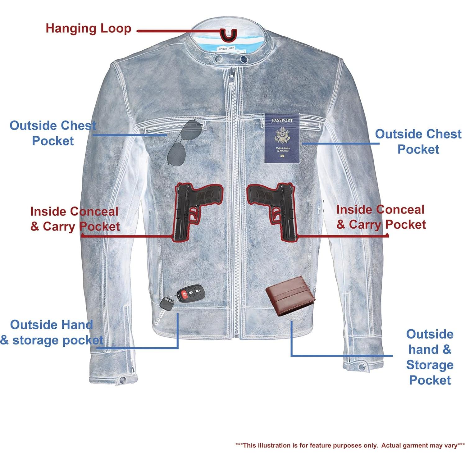 Chaqueta de motocicleta cuero marrón Milwaukee SD1550 grande