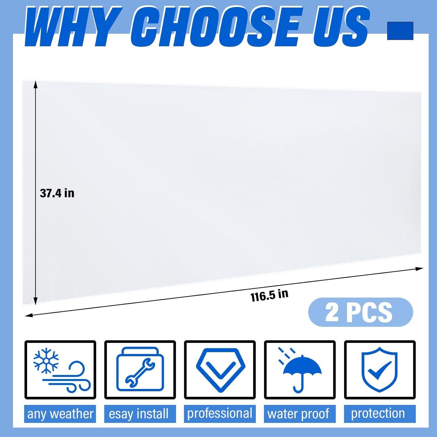 Paneles Laterales de Carpa Smoothnovelty 2 Pcs 2.96x0.95m Blanco