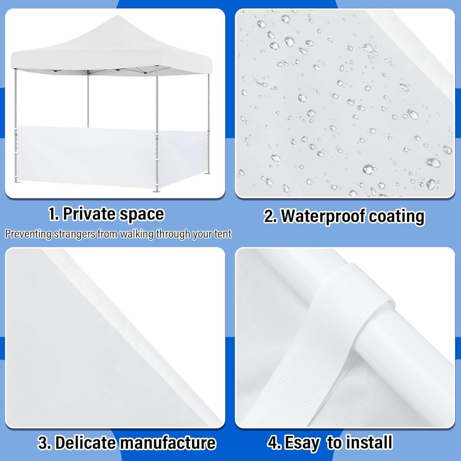 Paneles Laterales de Carpa Smoothnovelty 2 Pcs 2.96x0.95m Blanco