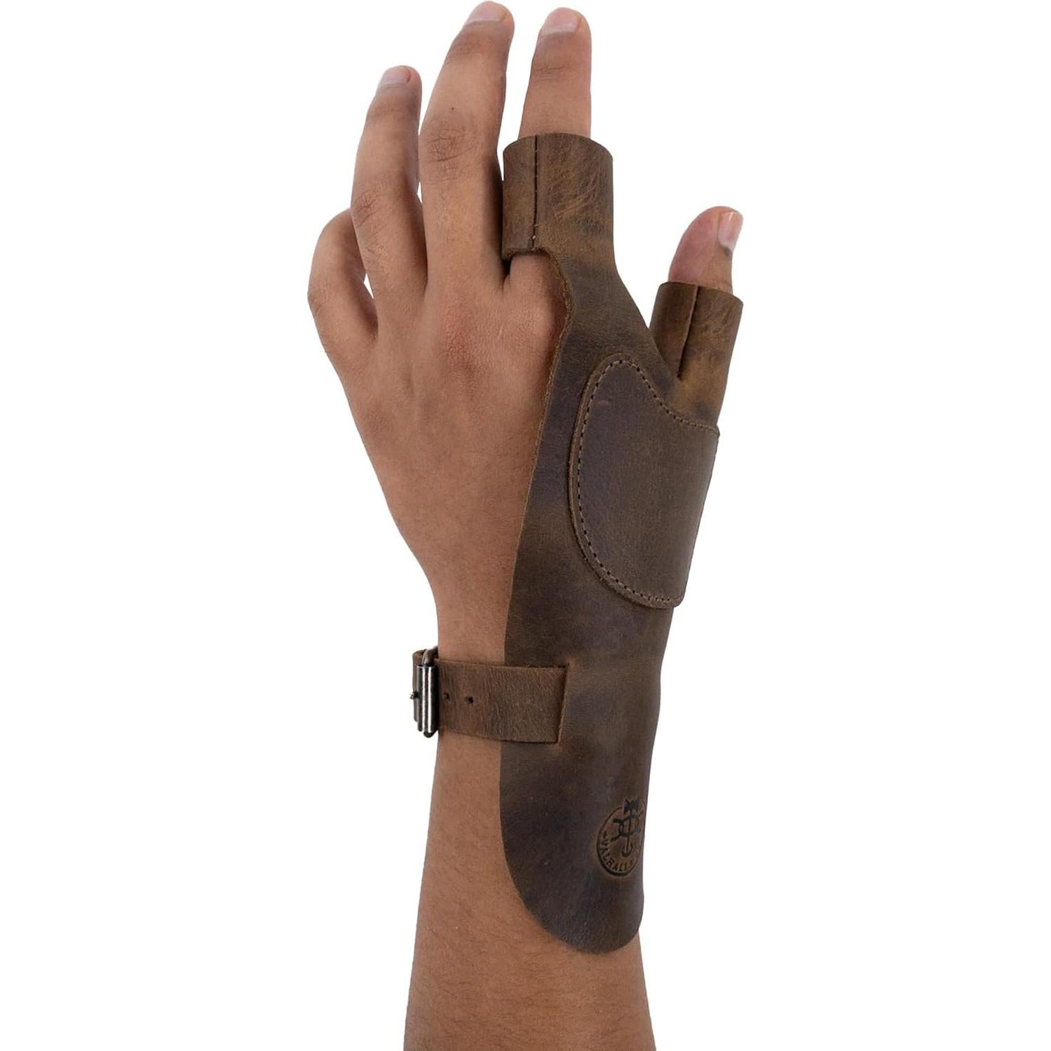 Guante de Arquería Valhalla Gear Talla Única Cuero Marrón