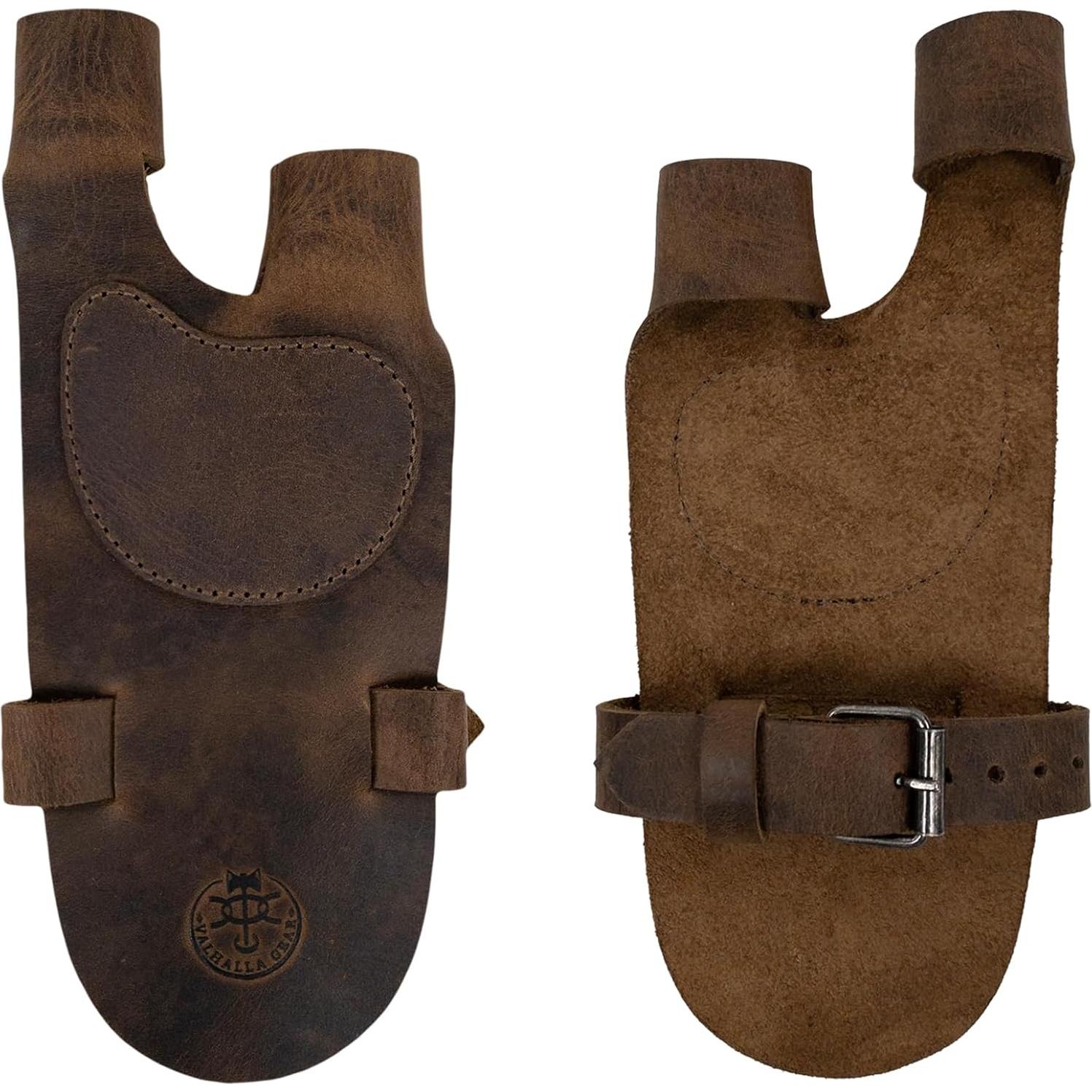 Guante de Arquería Valhalla Gear Talla Única Cuero Marrón