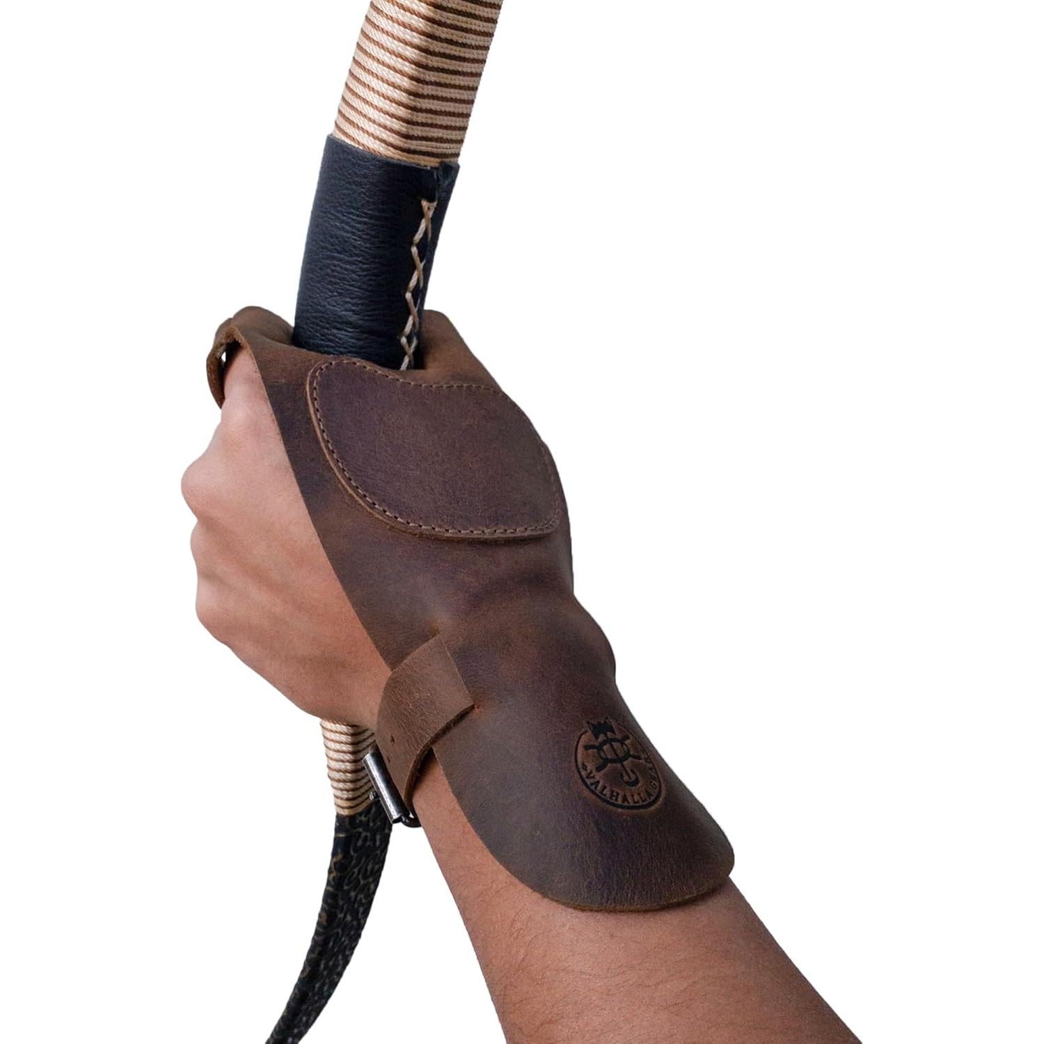 Guante de Arquería Valhalla Gear Talla Única Cuero Marrón