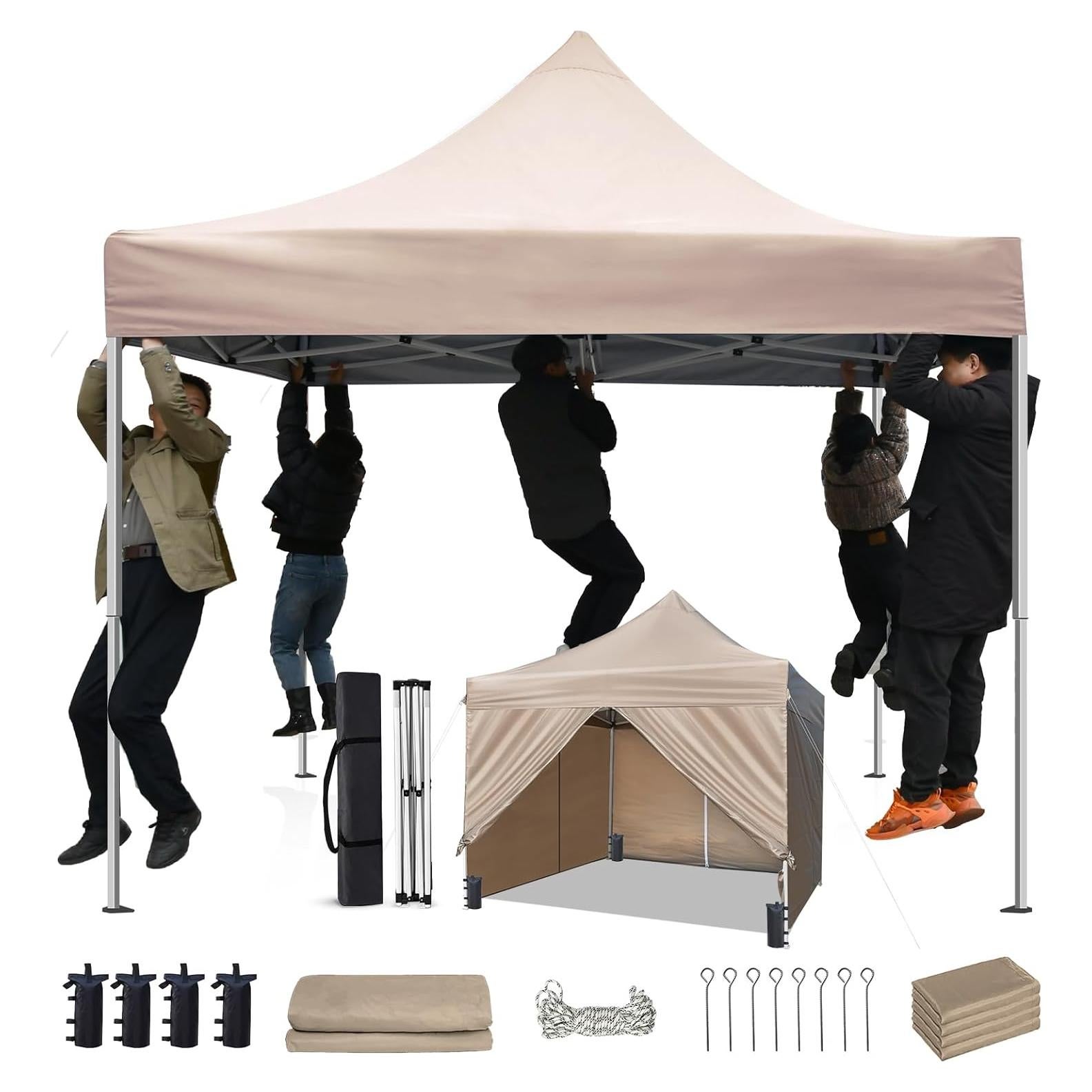 Carpa Comercial Pop Up Foristrail 10x10 m Beige UPF 50+