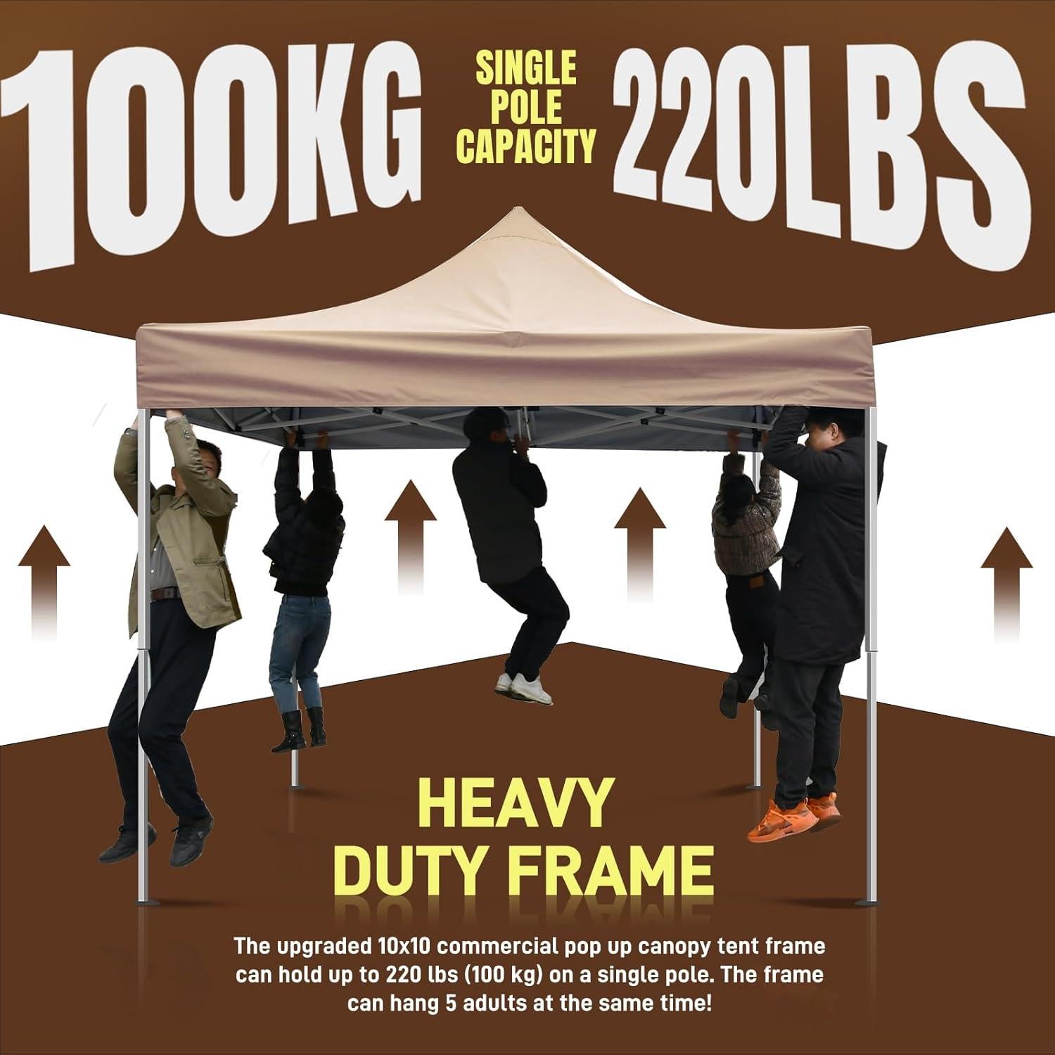 Carpa Comercial Pop Up Foristrail 10x10 m Beige UPF 50+