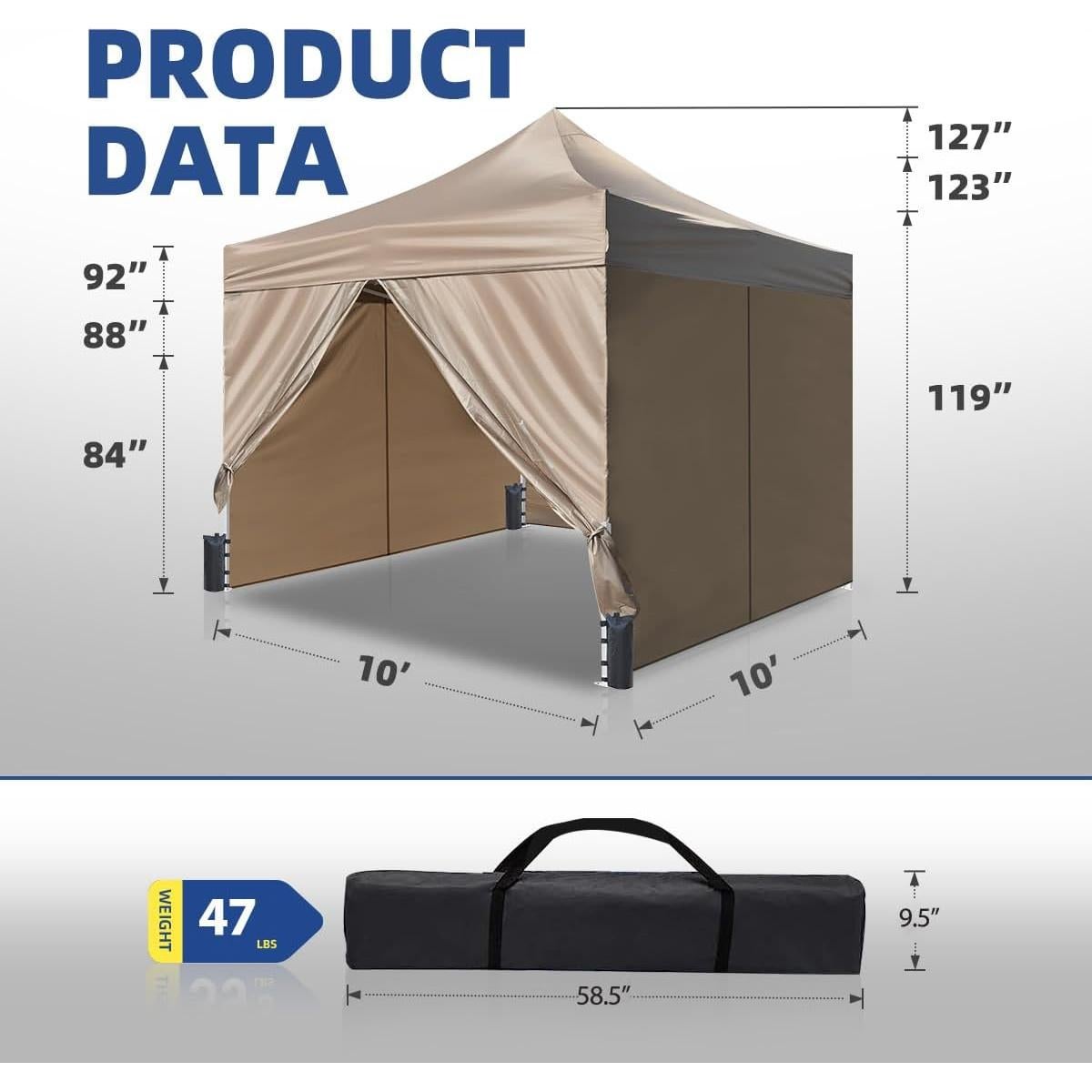 Carpa Comercial Pop Up Foristrail 10x10 m Beige UPF 50+