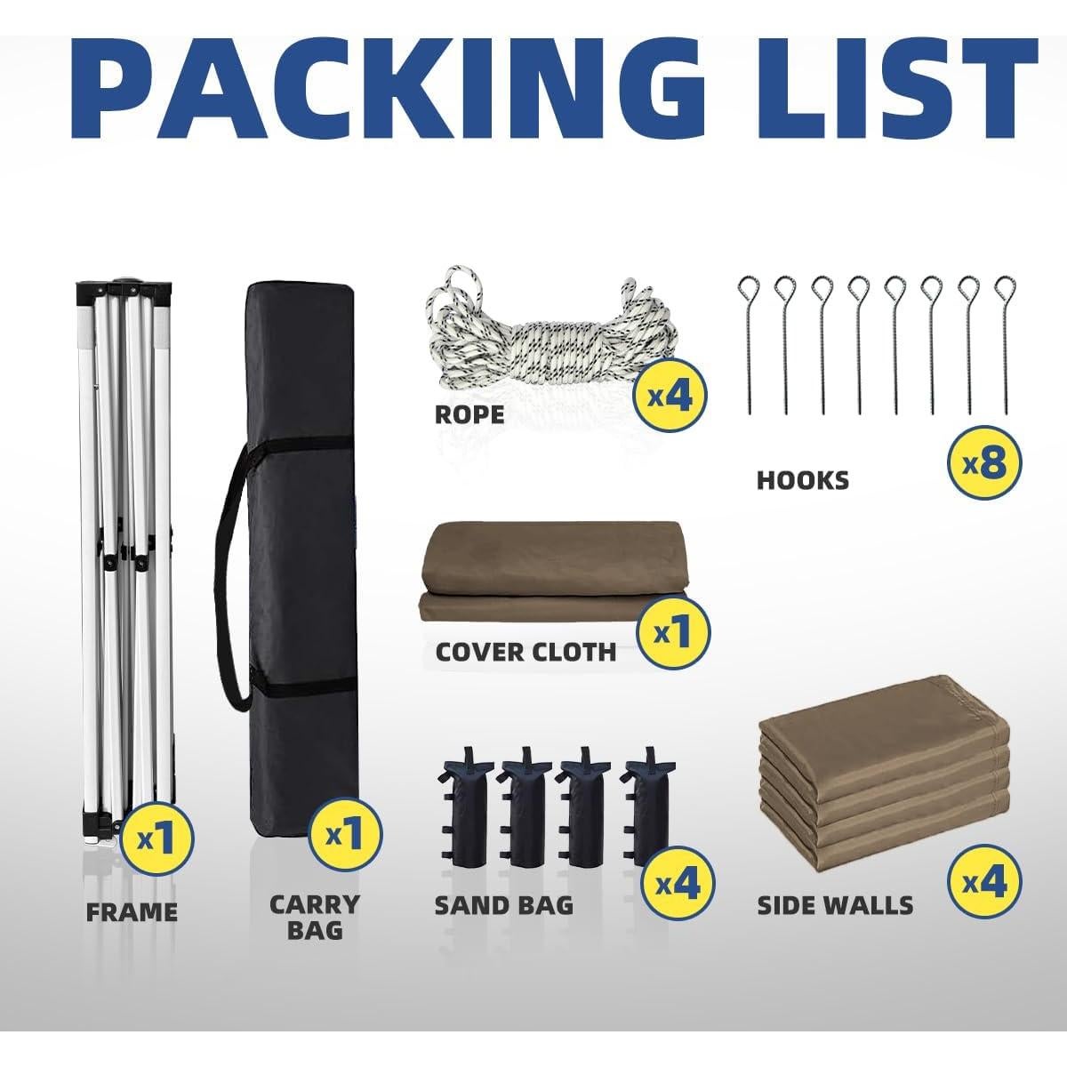 Carpa Comercial Pop Up Foristrail 10x10 m Beige UPF 50+