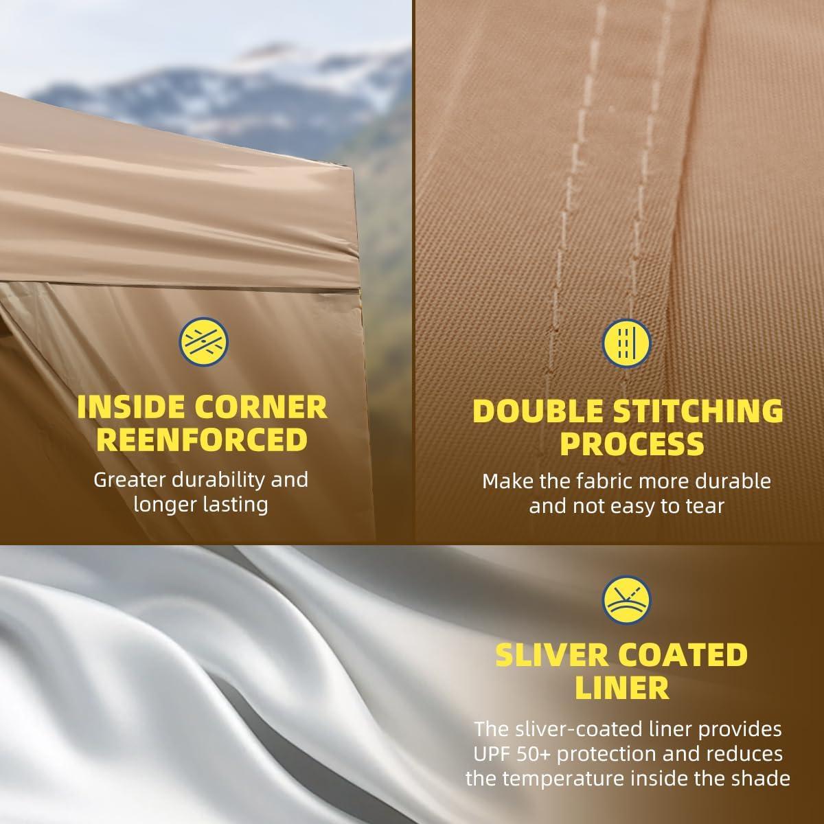 Carpa Comercial Pop Up Foristrail 10x10 m Beige UPF 50+