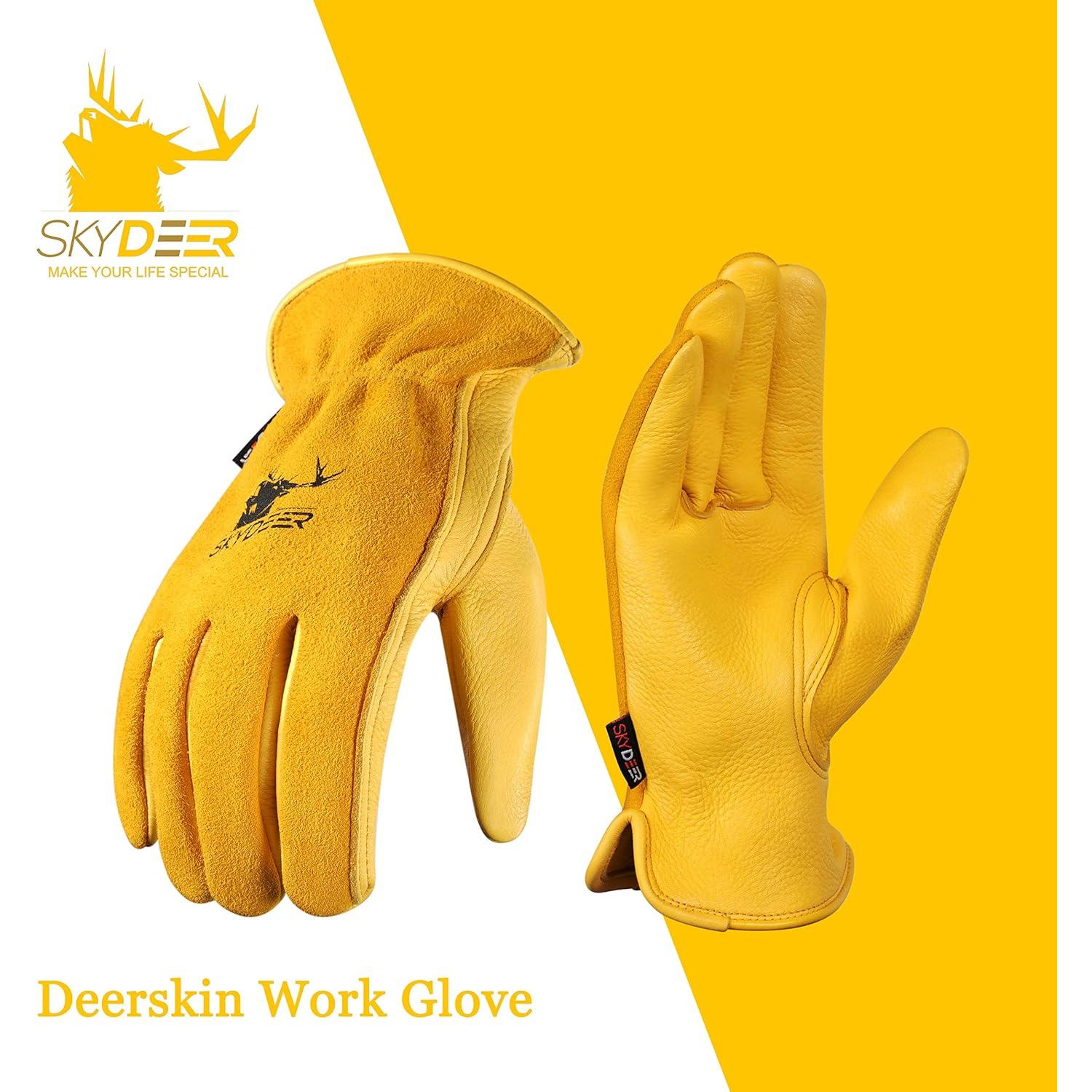 Guantes de Trabajo SKYDEER de Piel de Ciervo SD2212 Grande