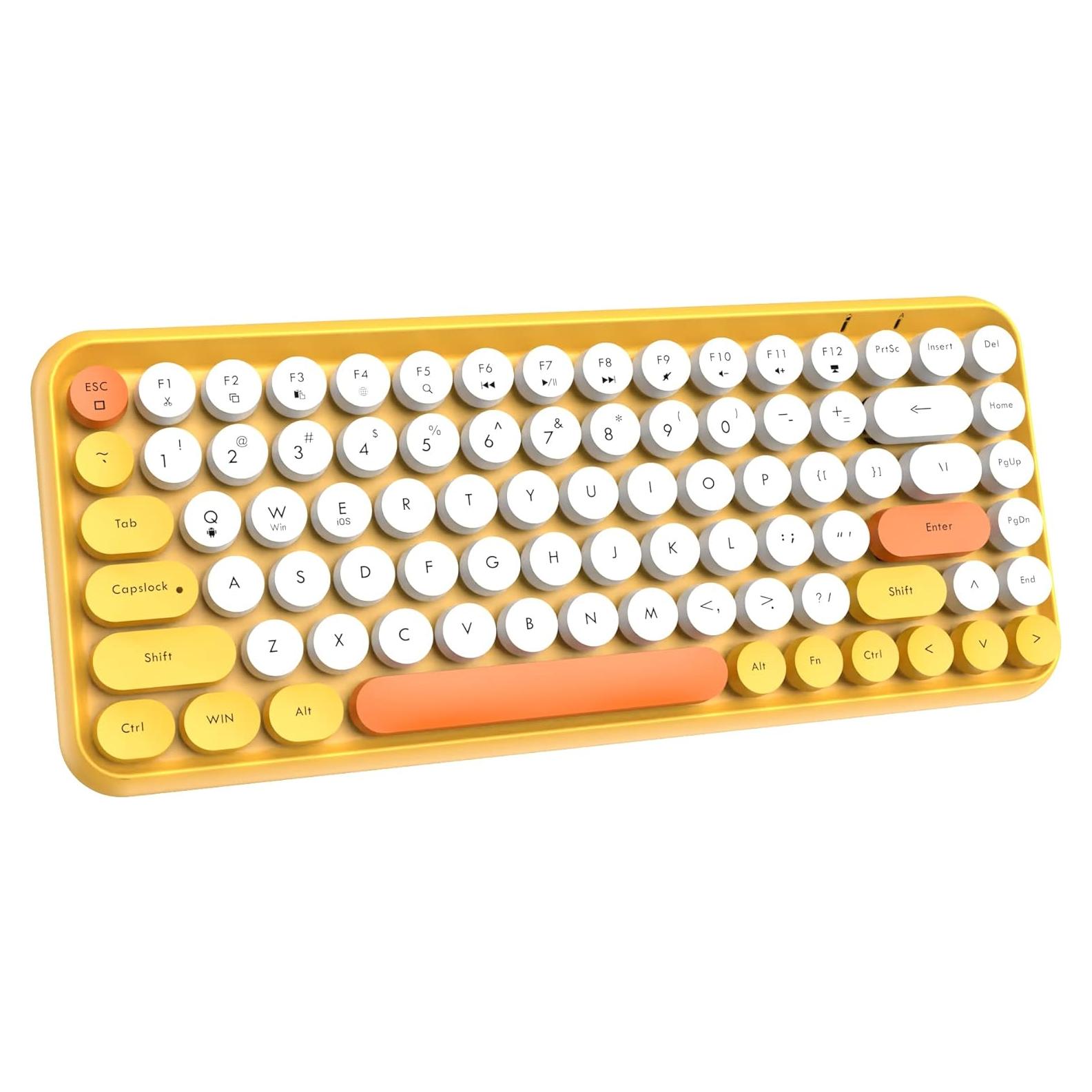 Teclado Bluetooth Inalámbrico FELICON Mini 84 Teclas Amarillo