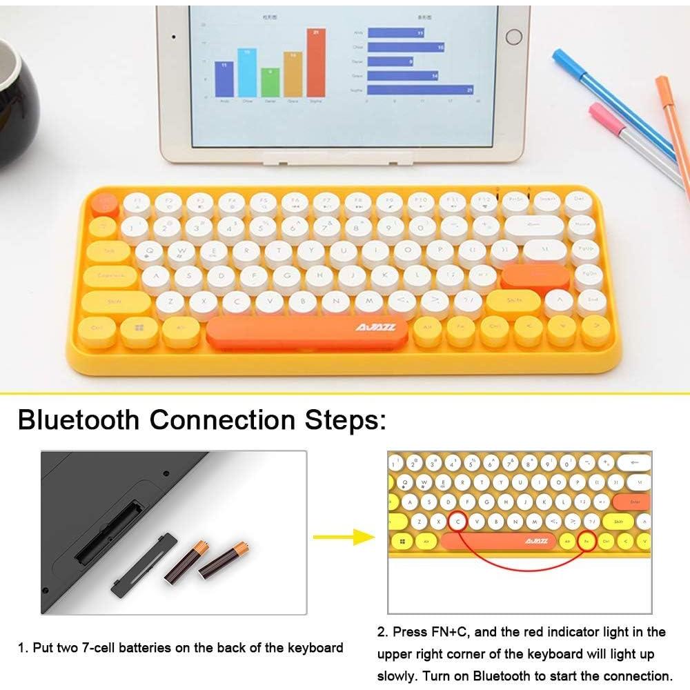 Teclado Bluetooth Inalámbrico FELICON Mini 84 Teclas Amarillo
