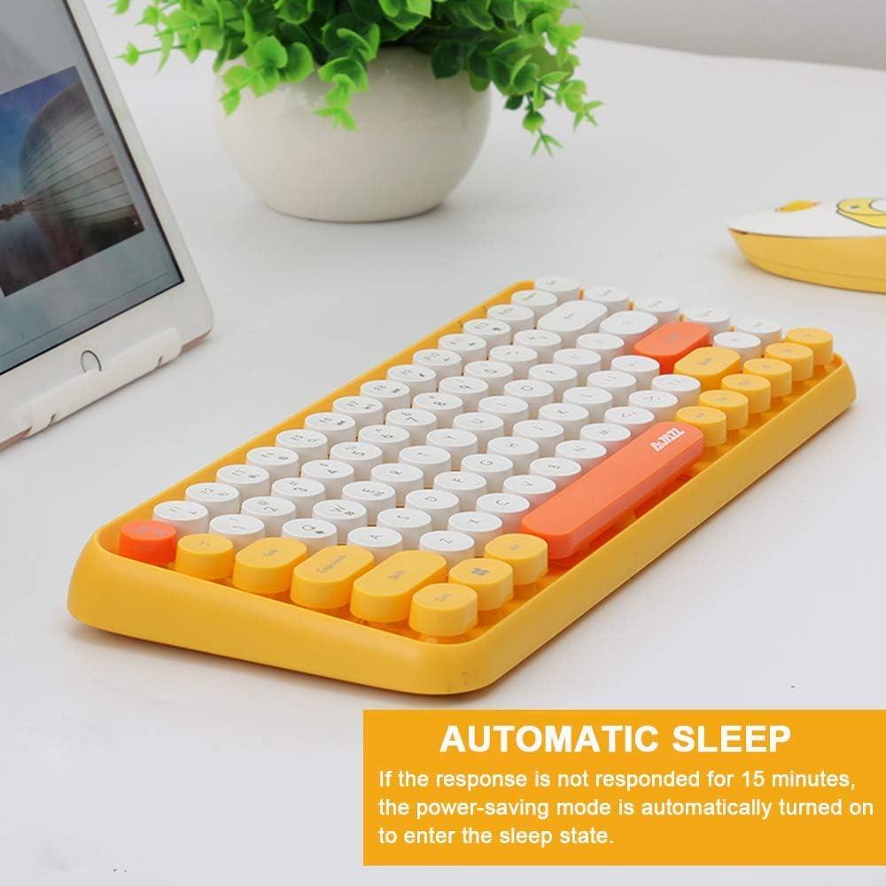 Teclado Bluetooth Inalámbrico FELICON Mini 84 Teclas Amarillo