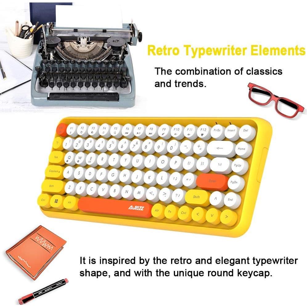 Teclado Bluetooth Inalámbrico FELICON Mini 84 Teclas Amarillo