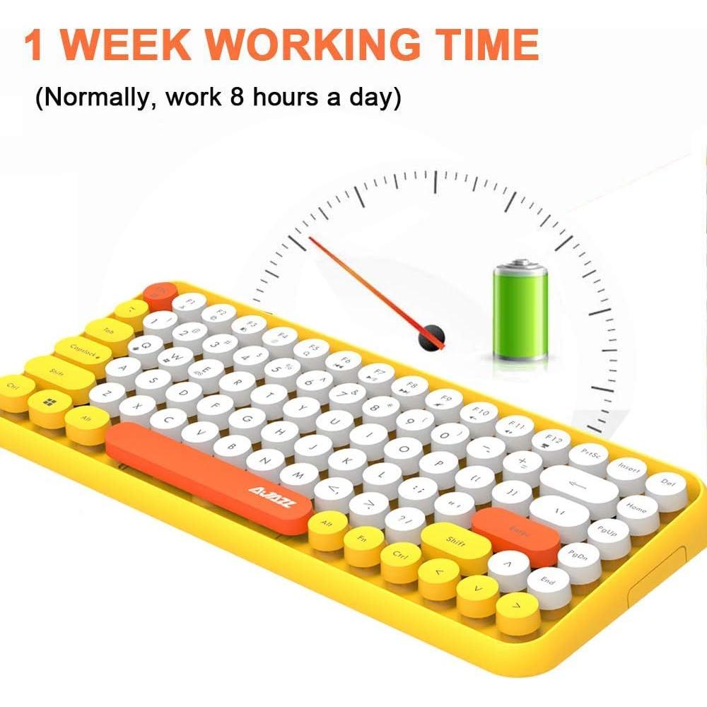 Teclado Bluetooth Inalámbrico FELICON Mini 84 Teclas Amarillo