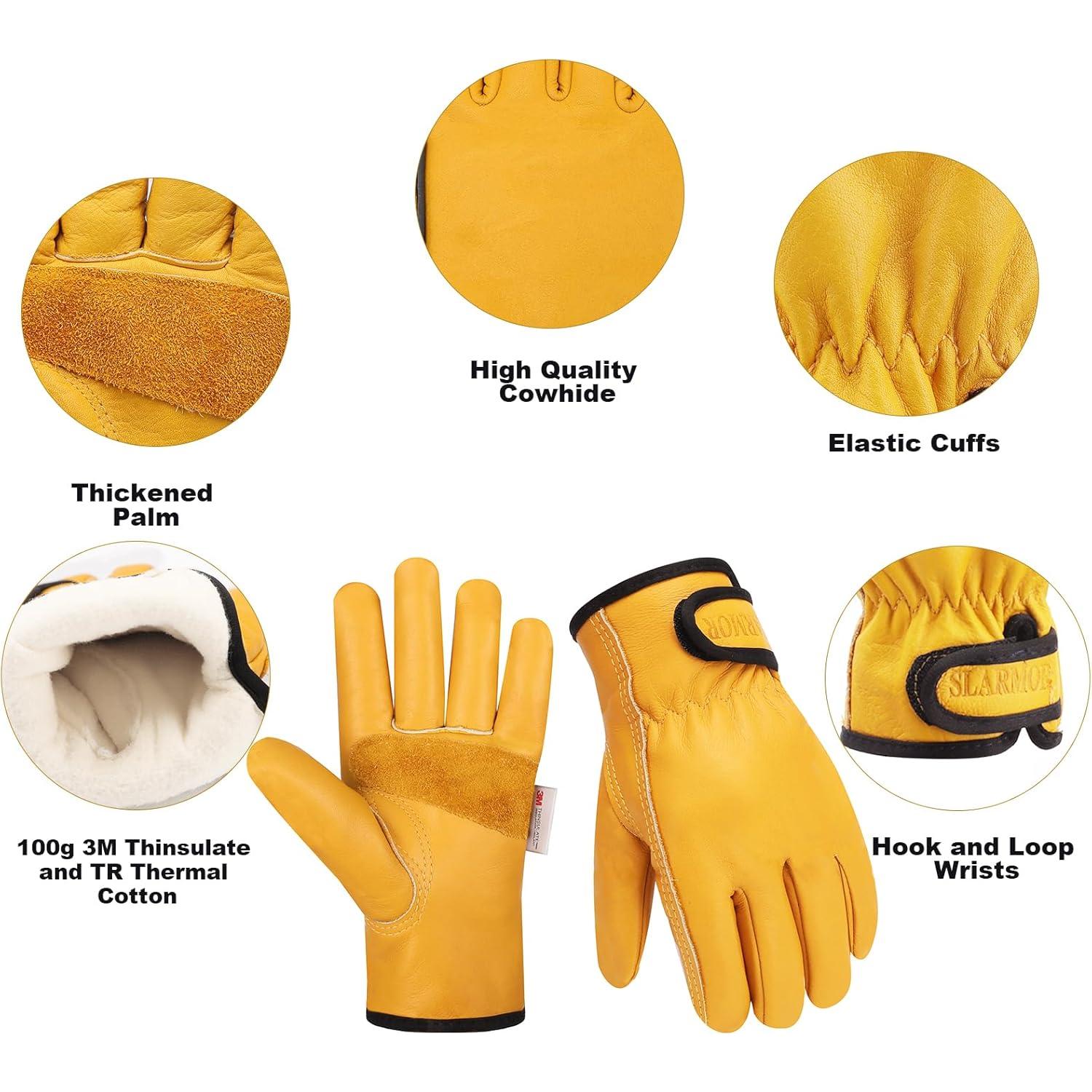Guantes de Trabajo Invierno SLARMOR Térmicos 100g Color Amarillo