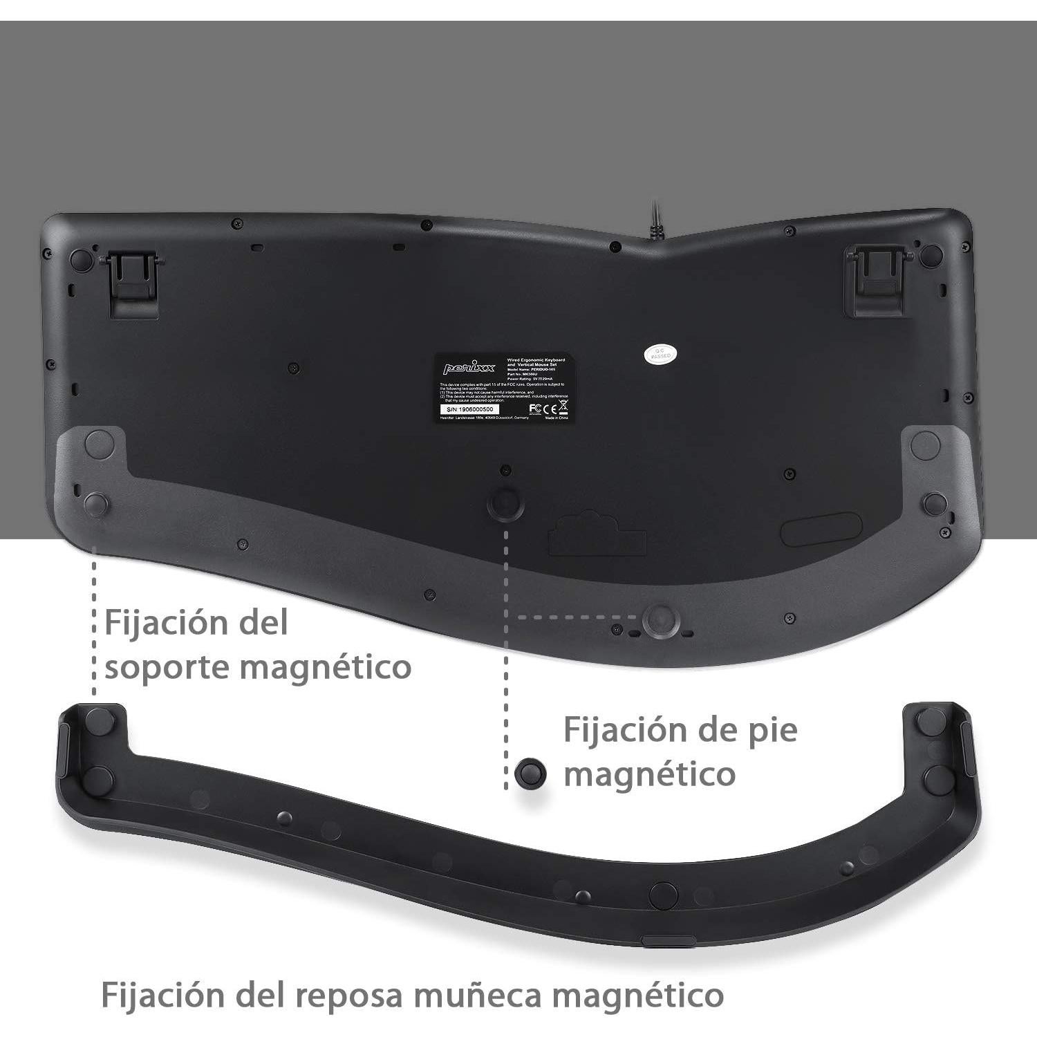 Combo Teclado y Ratón Ergonómico Perixx PERIDUO-505ES QWERTY