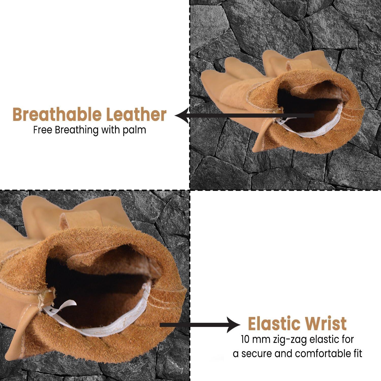 Guantes de Trabajo de Cuero Premium Reforzados para Hombres