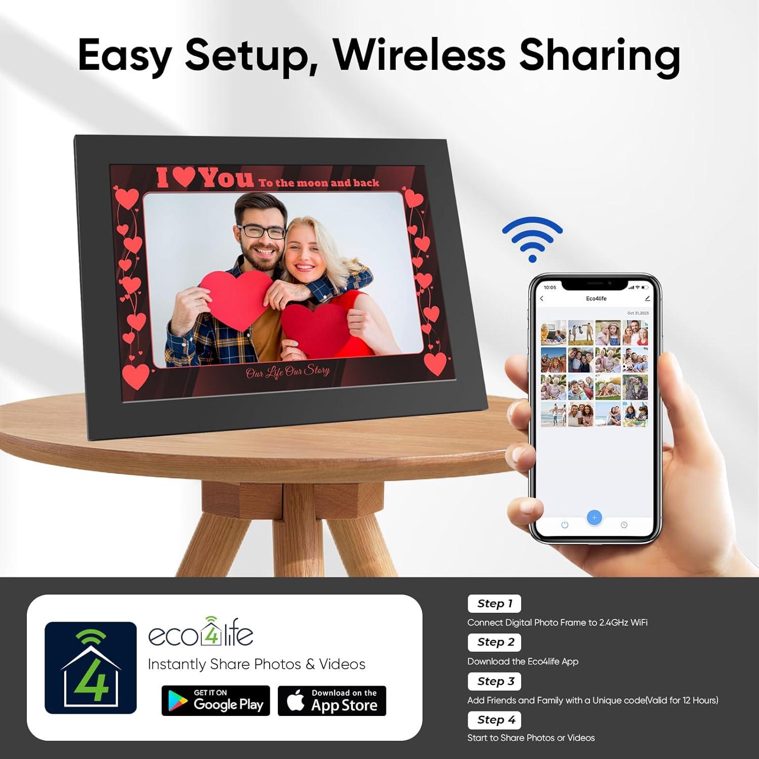 Marco de Foto Digital LED WiFi 10.1" Sonicgrace 16GB HD