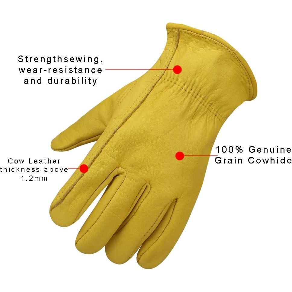 Guantes de trabajo Haoyuan de cuero vaca resistentes