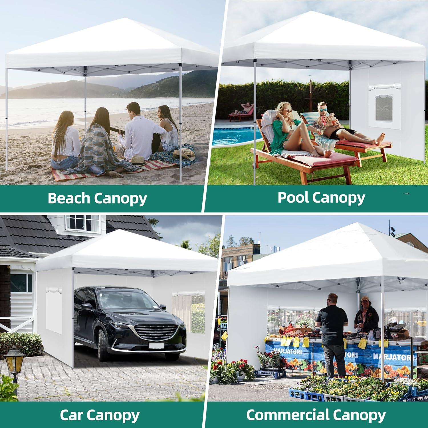 Carpa Plegable YITAHOME 10x10m Blanca con 4 Paredes Laterales