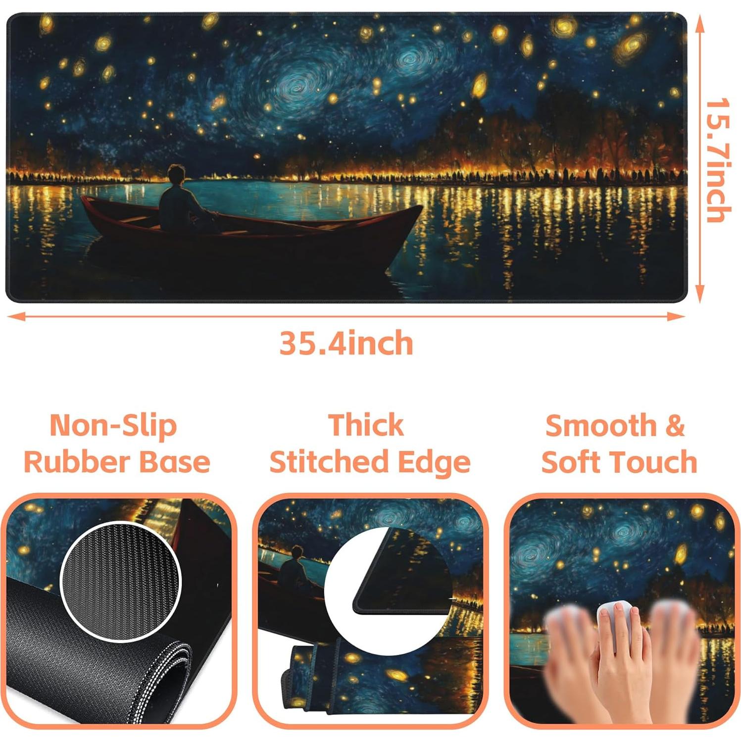 Alfombrilla de Ratón Grande NIYLYNSYN 90x40 cm Antideslizante