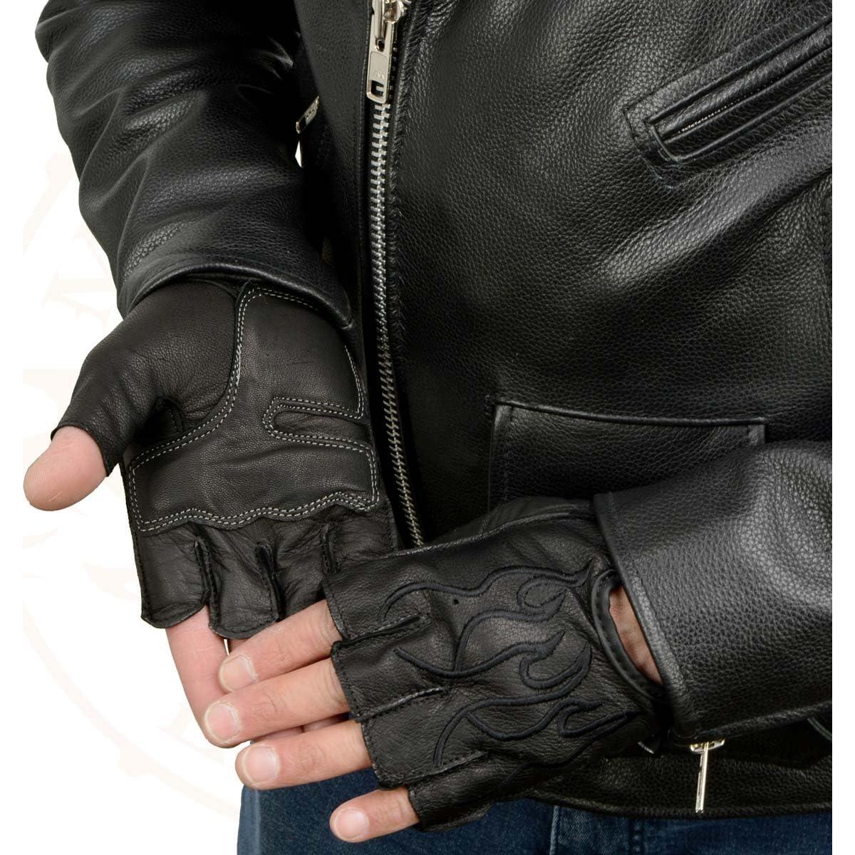 Guantes de motocicleta Milwaukee Leather SH198 negros medianos
