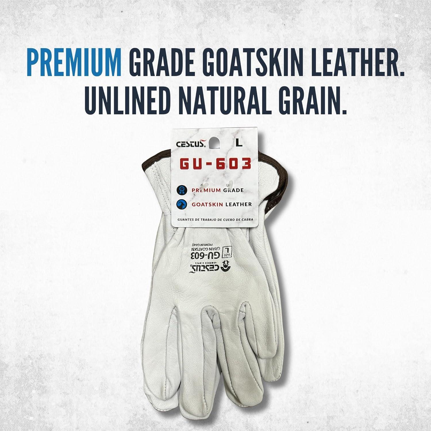 Guantes de Trabajo Cestus GU-603 de Cuero de Cabra