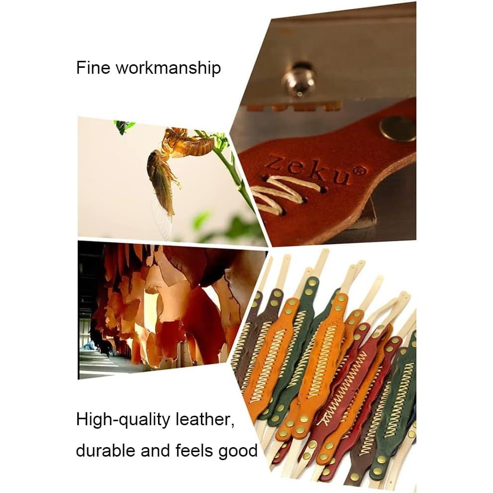 Correa de Muñeca para Cámara Bebaimis de Cuero Negro Ajustable