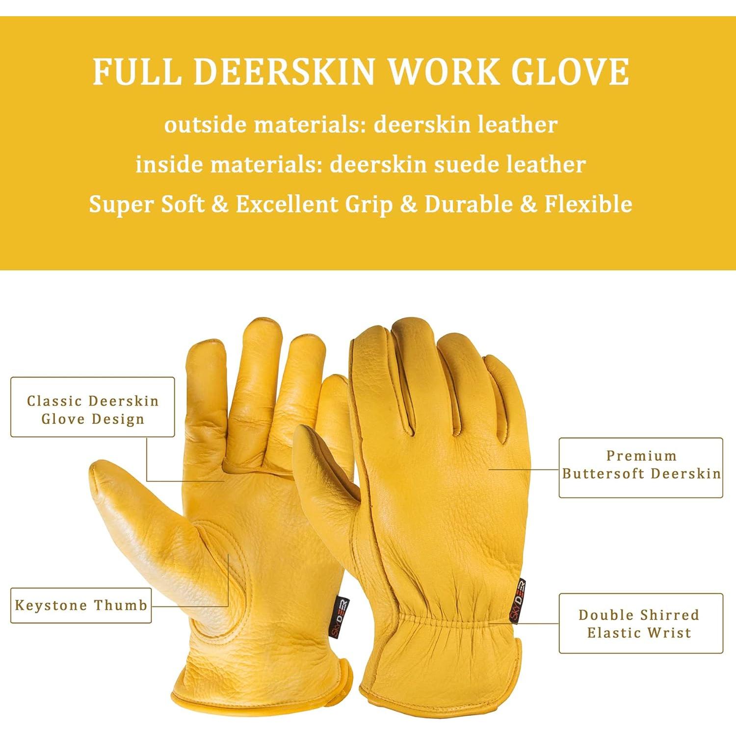 Guantes de Cuero de Ciervo SKYDEER para Hombre y Mujer