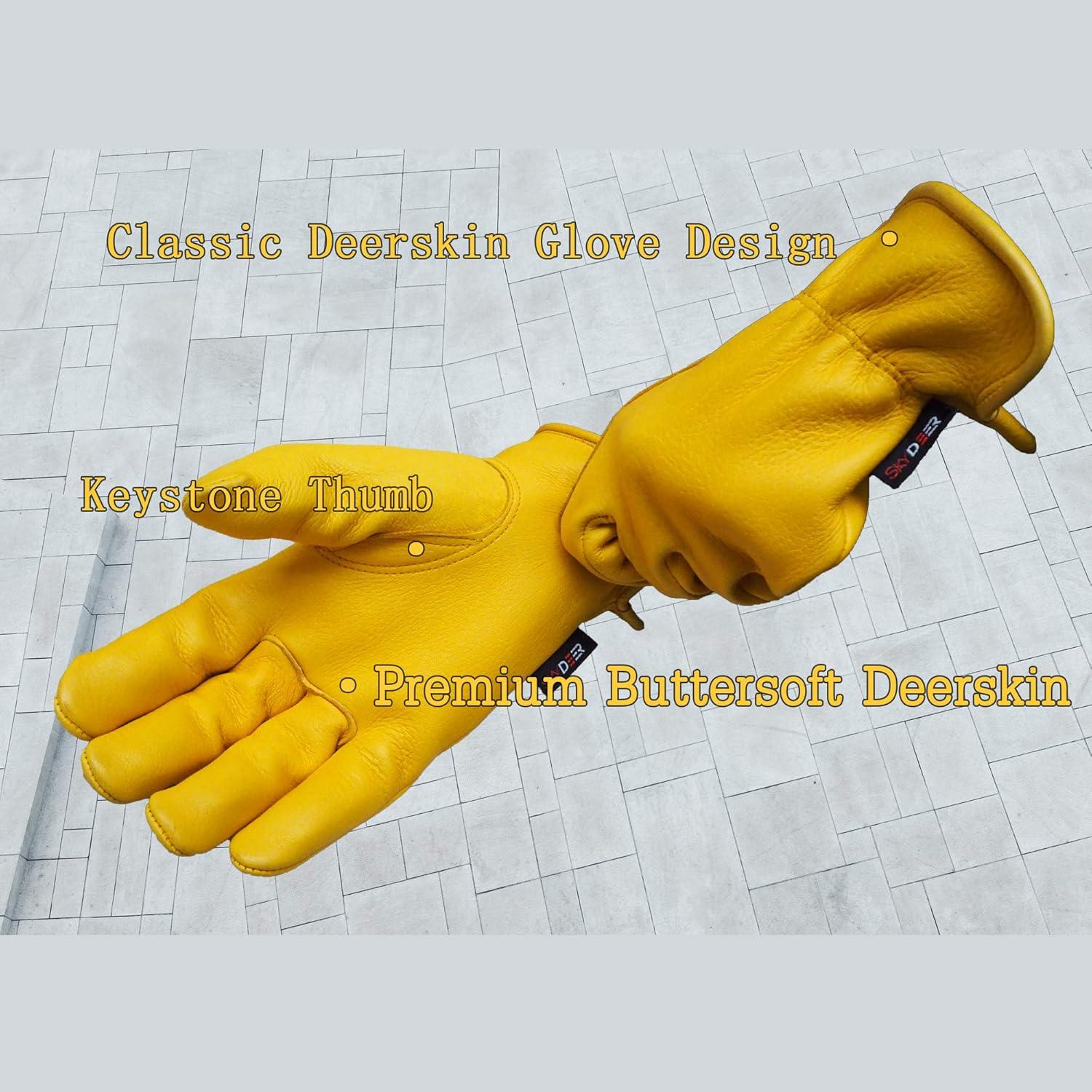 Guantes de Cuero de Ciervo SKYDEER para Hombre y Mujer