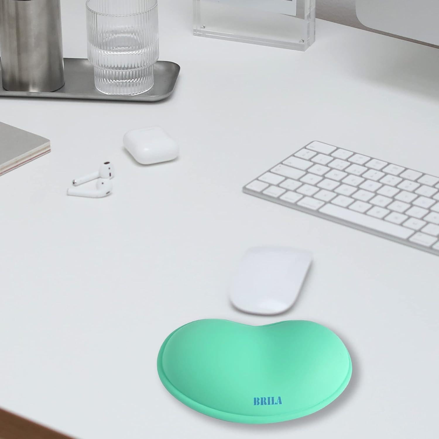 Reposamuñecas Ergonómico BRILA de Gel Silicona PU Acuamarina